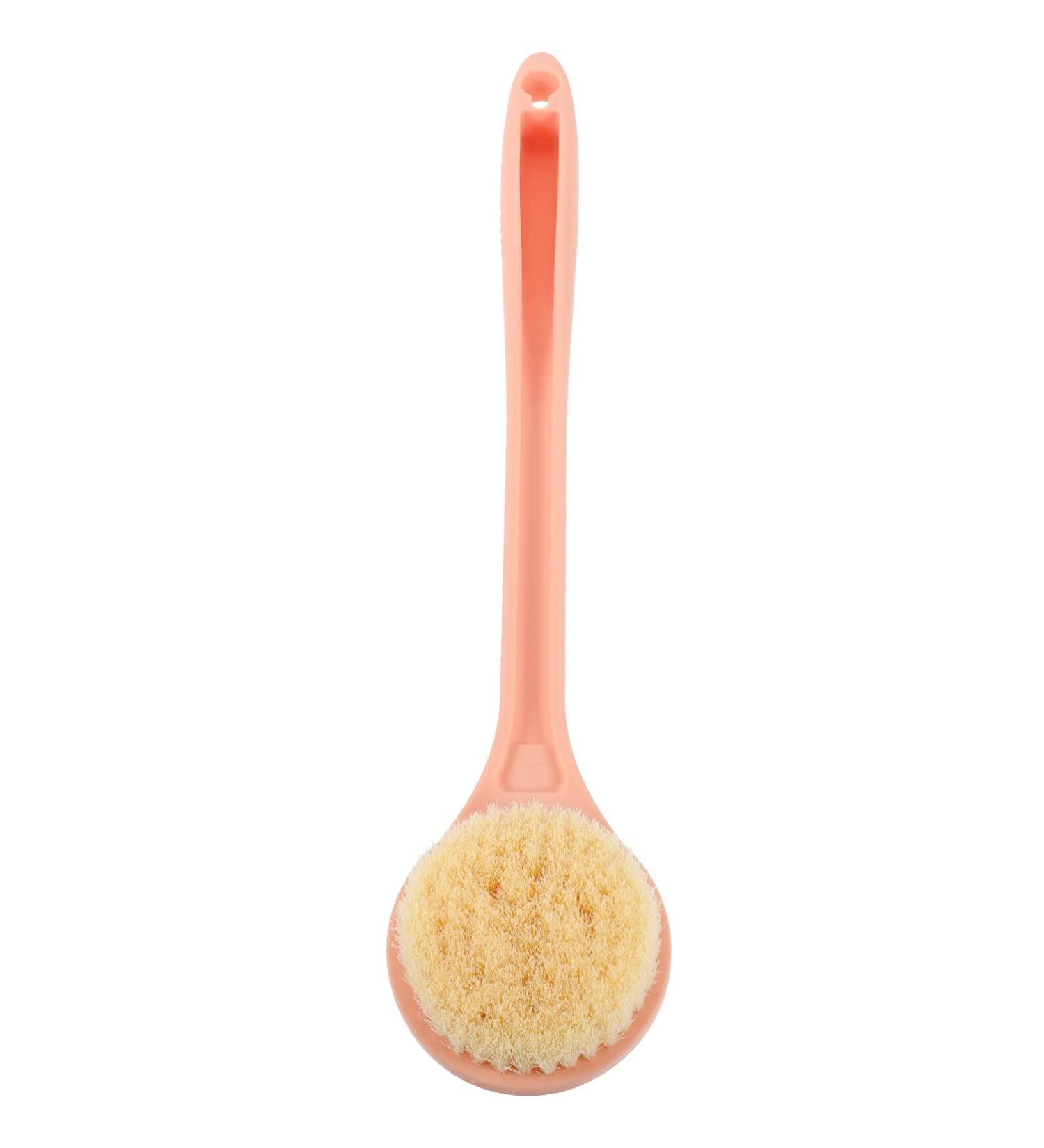 Healvian Handle Shower Bath Brush - Exfoliating Scrubber for Men and Women | Soft Body Brush with Lotion Applicator - Bathroom Supply - Buy Online on GoSupps.com