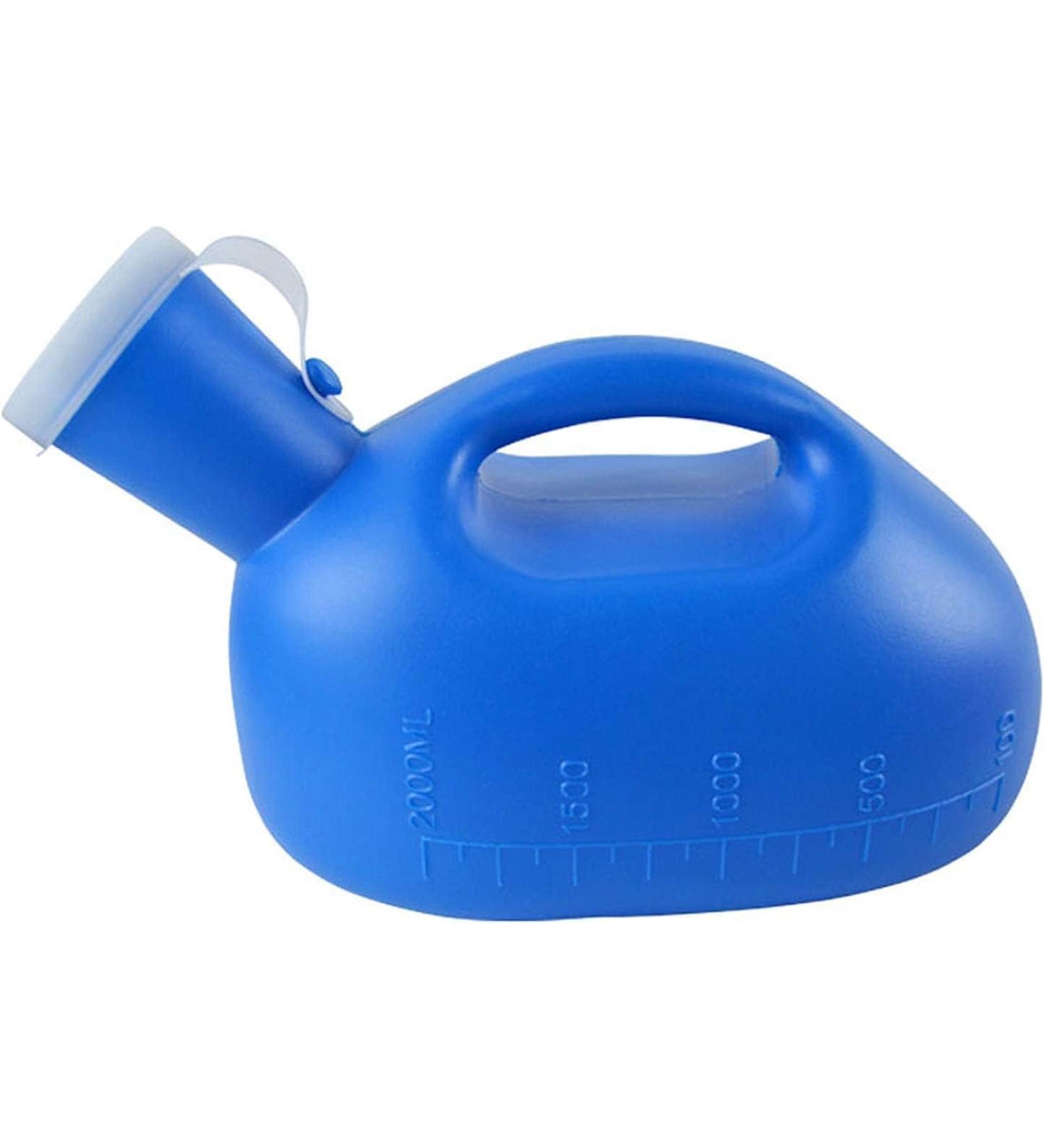 Pee Bottle Collector Male Urinal Portable Urinals for Men - 2000mL Thick Plastic Mens Bedpan Bottle with Lid - Male Portable Pee Bottles - Travel Urine Collection Containers - Buy Online on GoSupps.com