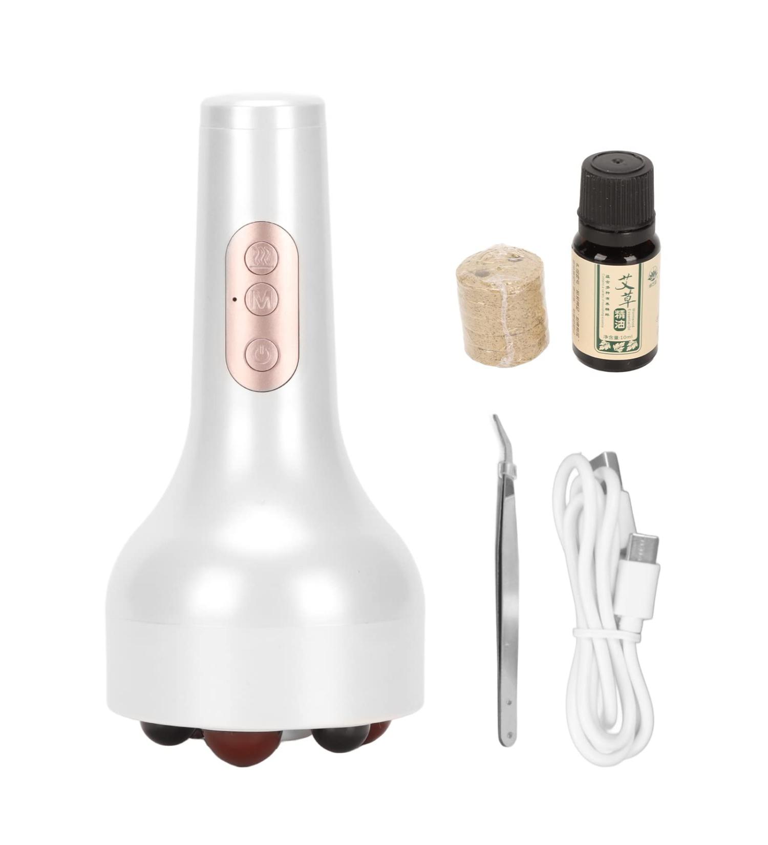 Portable Electric Massage Device - 6-Mode Deep Fabric Cellulite Massager for Digestive Relief & Muscle Pain - White - Buy Online on GoSupps.com