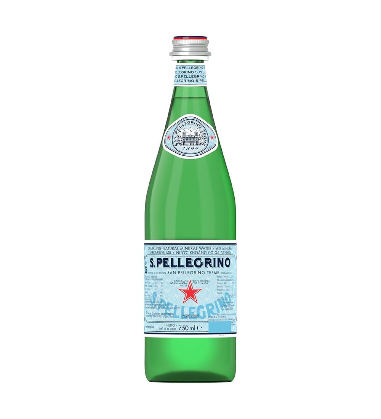 San Pellegrino sparkling water (glass) pack size 12 x 75 cl 750 ml (pack of 12)
