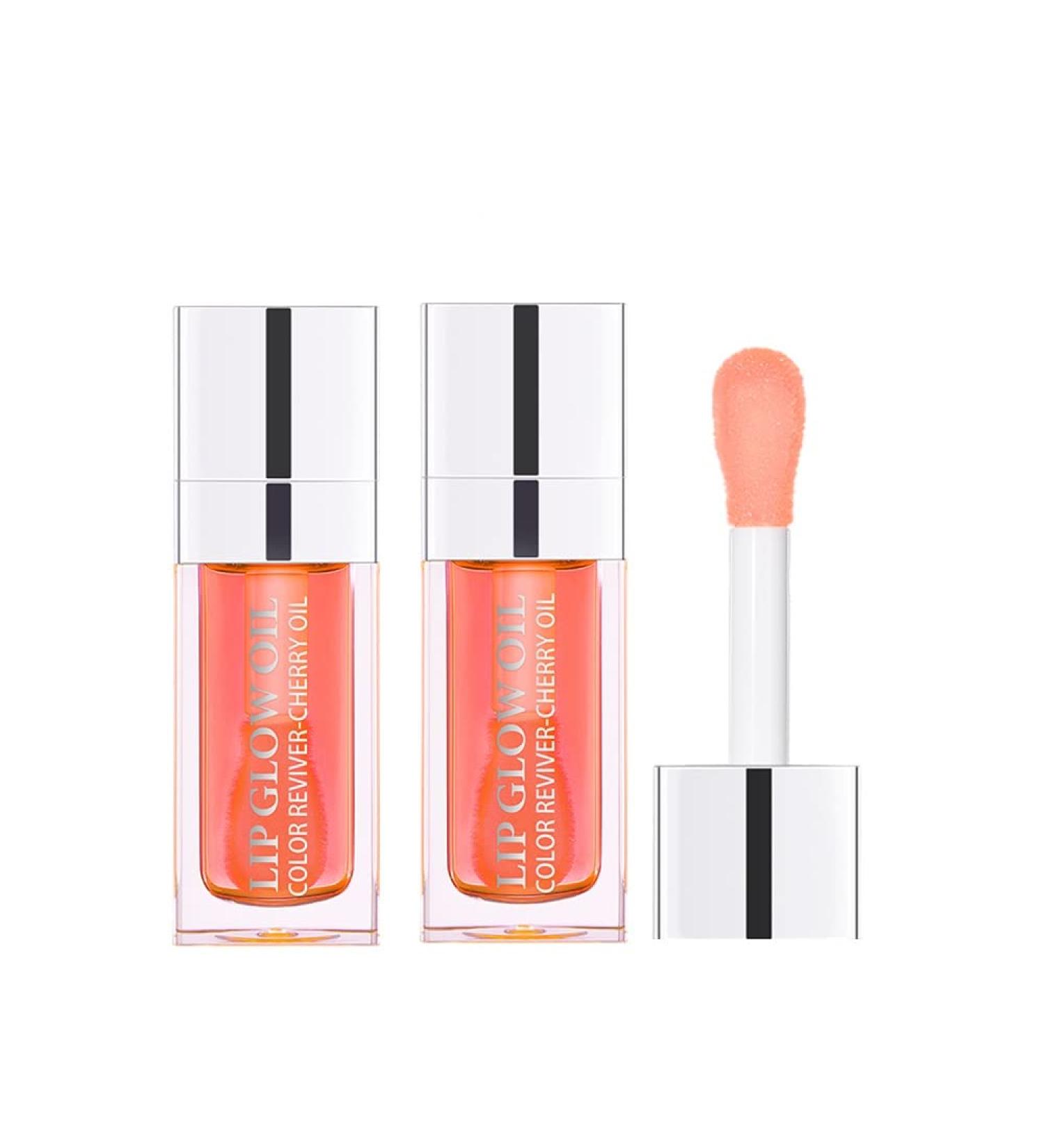 JISKG 2 PCS Plumping Lip Oil Hydrating Gloss for Long Lasting Nourishment - Pink - Buy Online on GoSupps.com