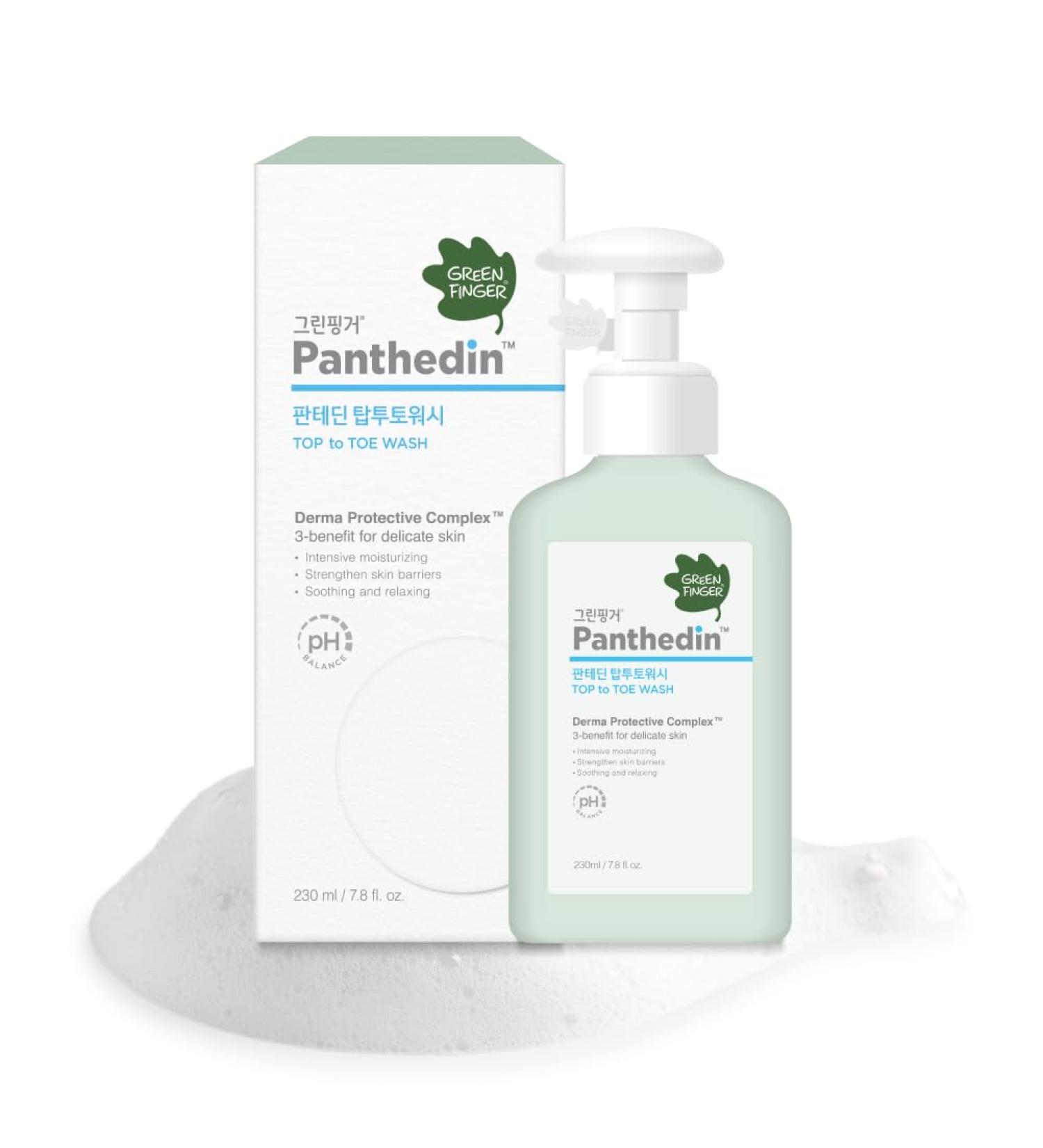 GREEN FINGER Panthedin Top to Toe Wash & Shampoo 7.8 Fl Oz Skin Barrier Repair with Ceramide Body Wash Moisturizing Skin with Hyaluronic acid Hypoallergenic for Sensitive Itch Skin Korean Skincare - Buy Online on GoSupps.com