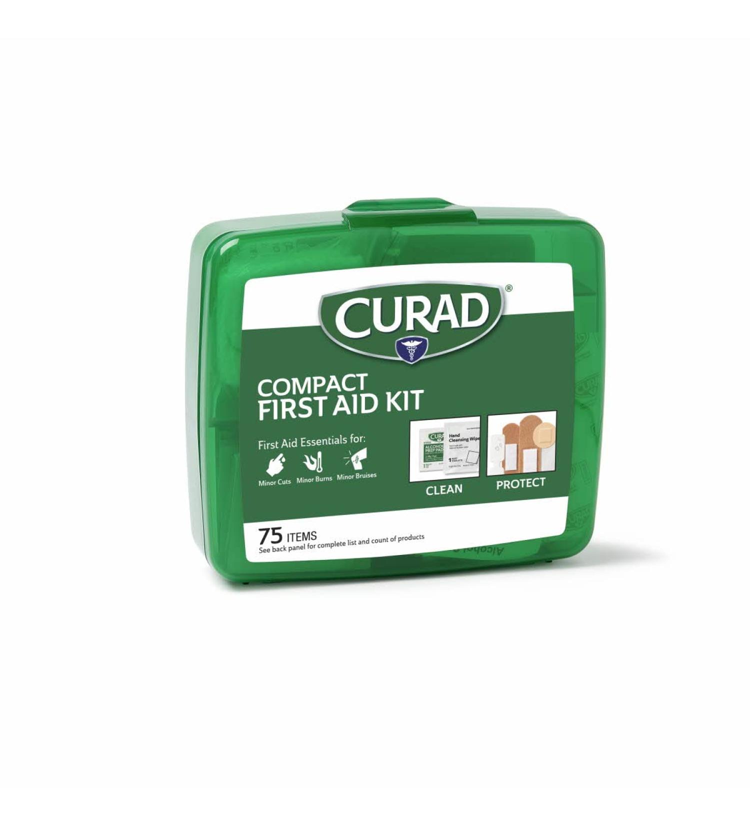 Curad Compact Green First Aid Kit - 75 Items | Emergency Essentials - Buy Online on GoSupps.com