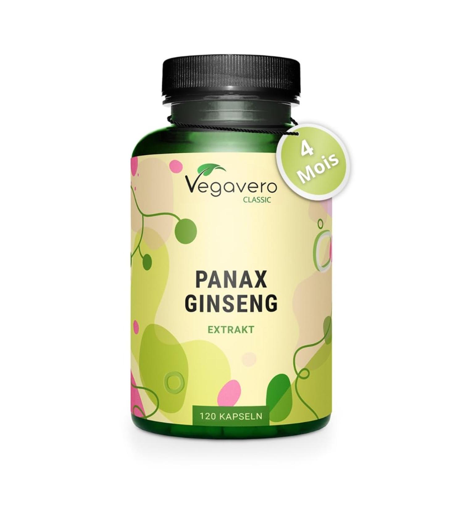 PANAX GINSENG Red | 120 Capsules | Extra Strength: 4800 mg/d | Anti Stress + Concentration + Energy Booster | With 20% Ginsenosides | No Additives & Vegan | 120 Capsules | Vegavero  - Buy Online on GoSupps.com