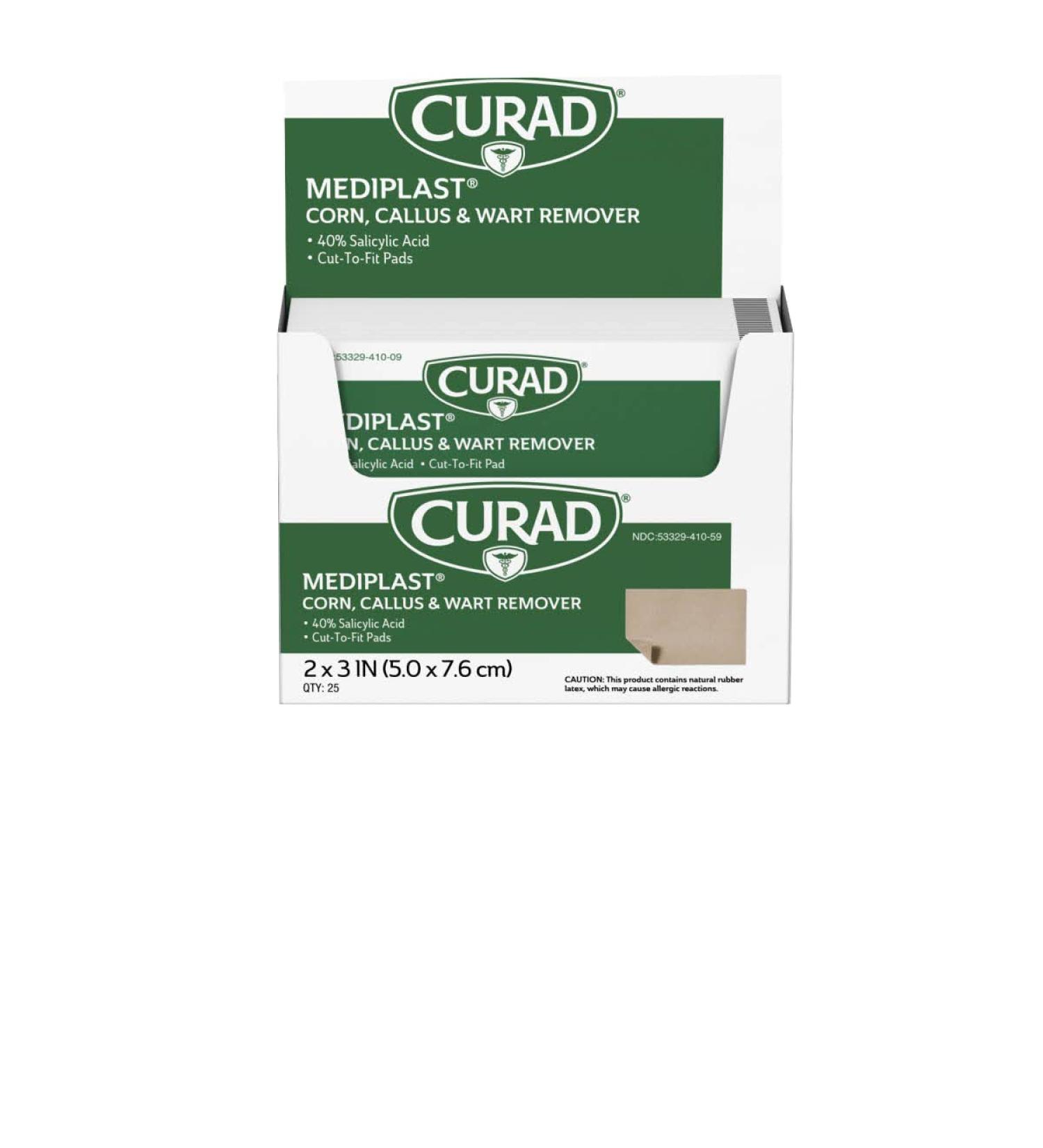 Curad Mediplast Corn, Callus & Wart Remover - 40% Salicylic Acid Pads (25 Pads) - Buy Online on GoSupps.com