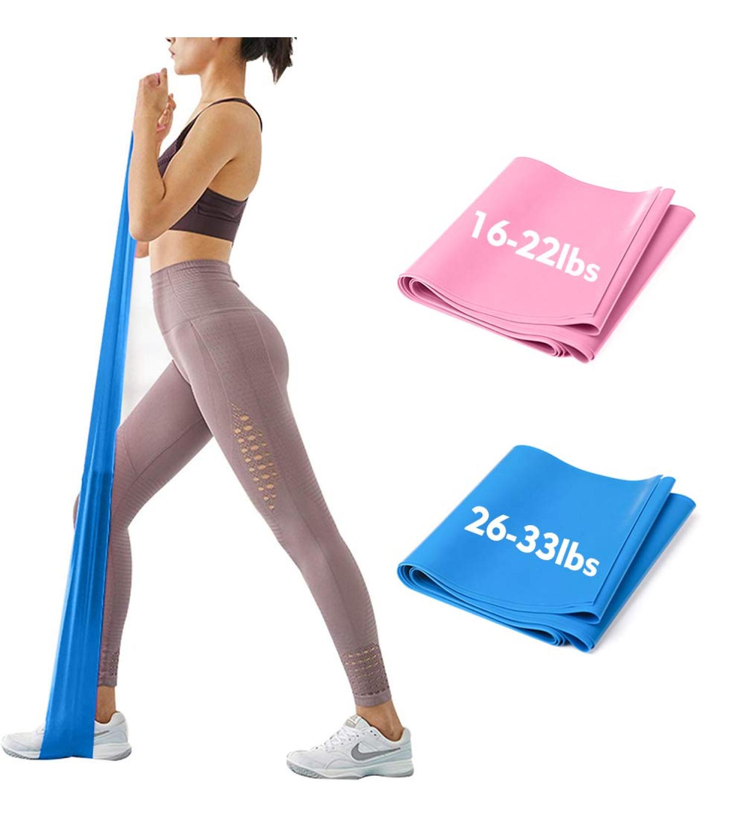 Premium Imoebel Fitness Bands - 2 Strengths (8-10kg & 12-15kg) | 1.8m & 2m Resistance Straps for Yoga Pilates & CrossFit - 2er Set in Pink & Blue - Buy Online on GoSupps.com