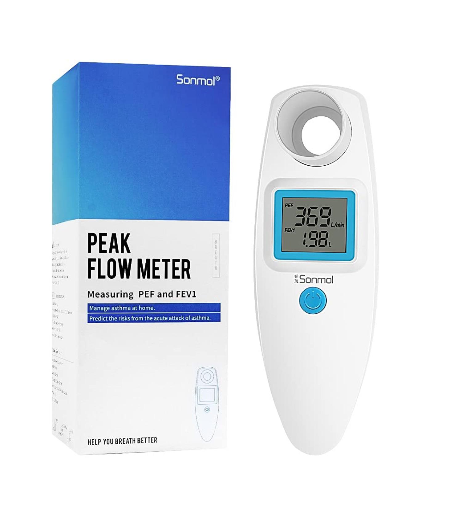 Portable Digital Peak Flow Meter Spirometer for Adult & Kids - Home Medical Device for Asthma - PEF & FEV1 Monitoring - Buy Online on GoSupps.com