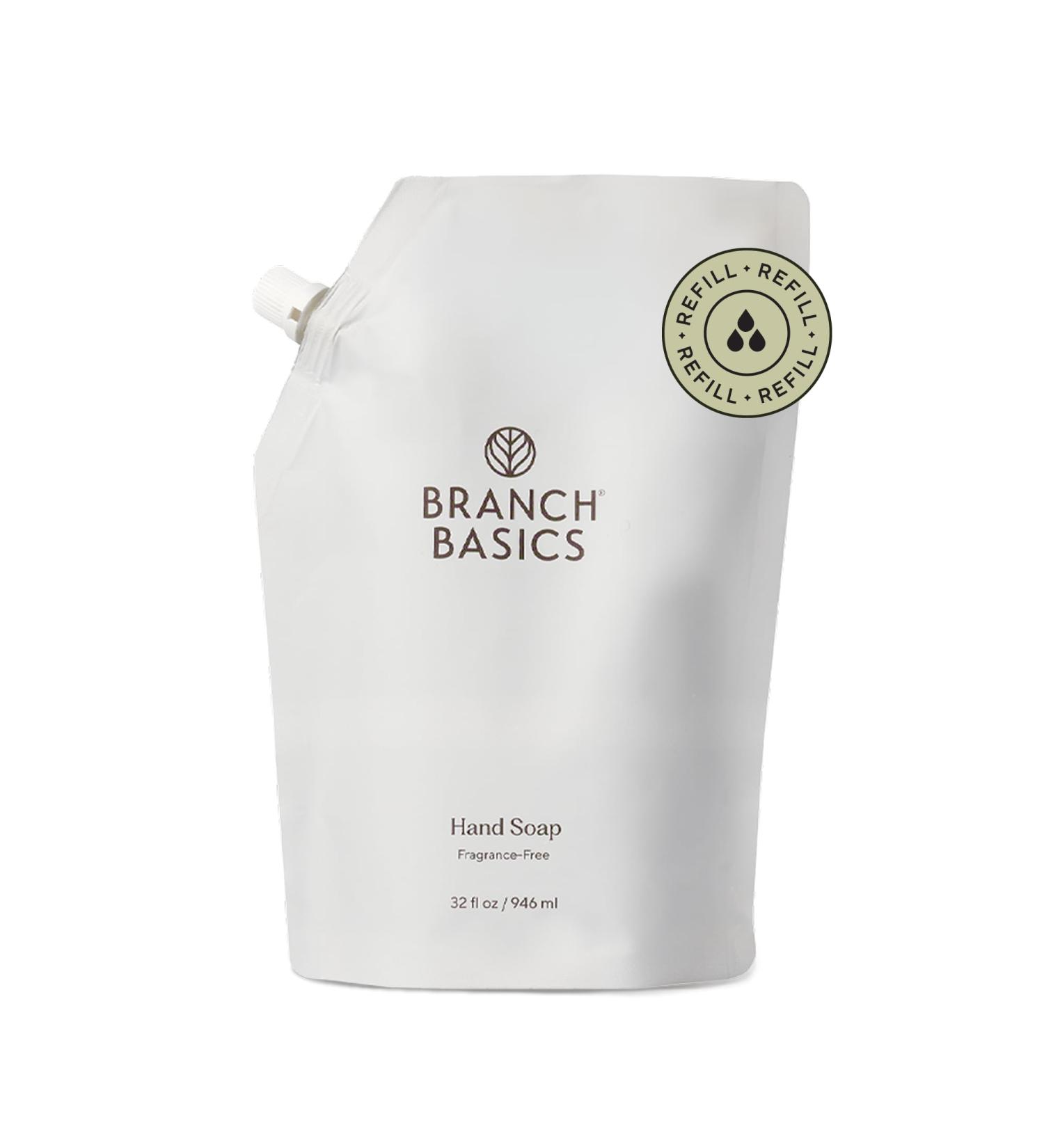 Branch Basics Gel Hand Soap Refill 32oz Pouch | Plant & Mineral-Based Formula with Aloe Chamomile & Meadowfoam Oil | Fragrance-Free Gentle & Safe for Sensitive Skin - Buy Online on GoSupps.com