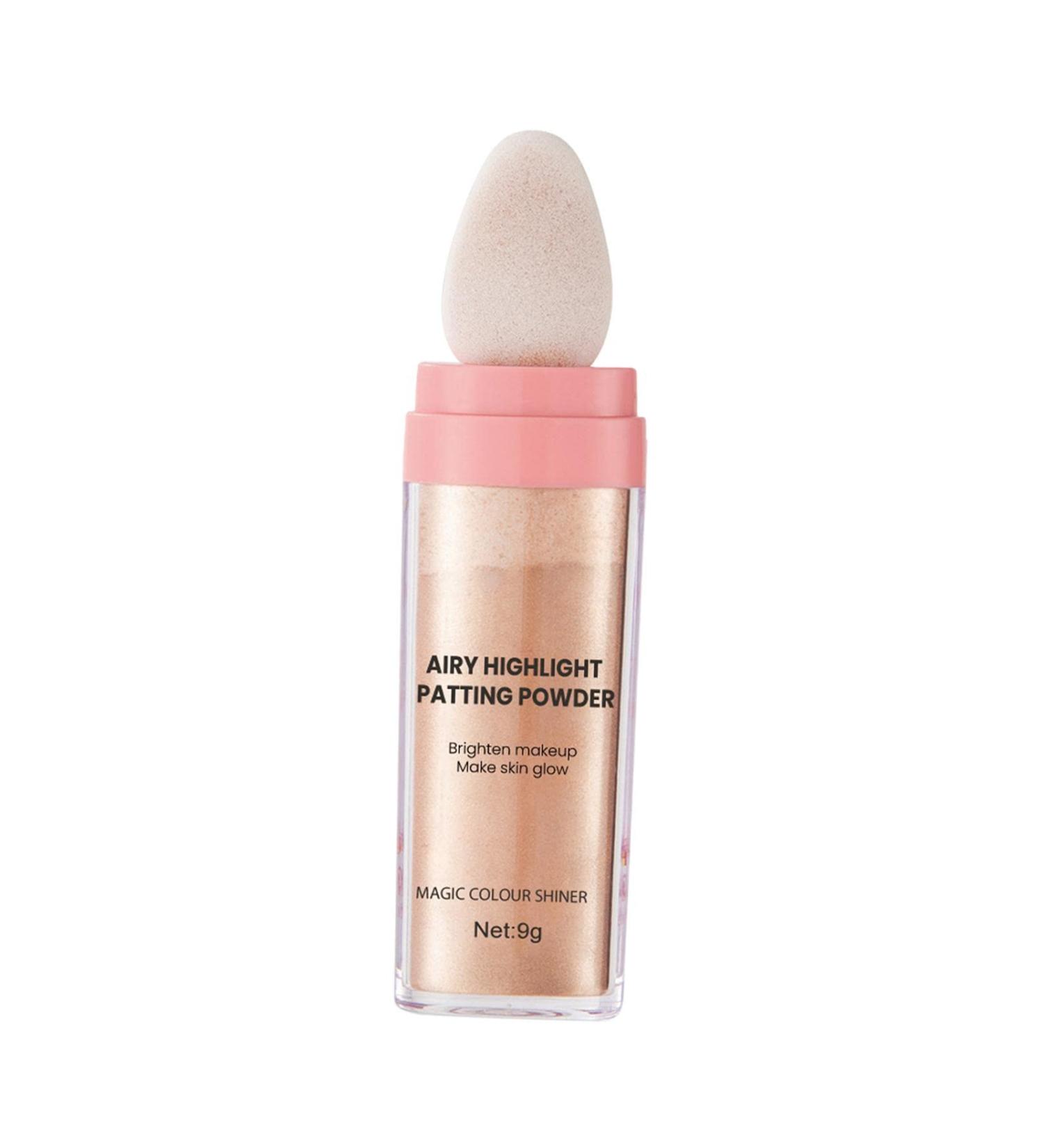 AMLESO Highlighter Powder Sparkle Eyes Glitter Patting Powder Shimmer and Shine Smooth Cosmetics Face Blusher Body Brightens for Makeup Aureate brown - Buy Online on GoSupps.com