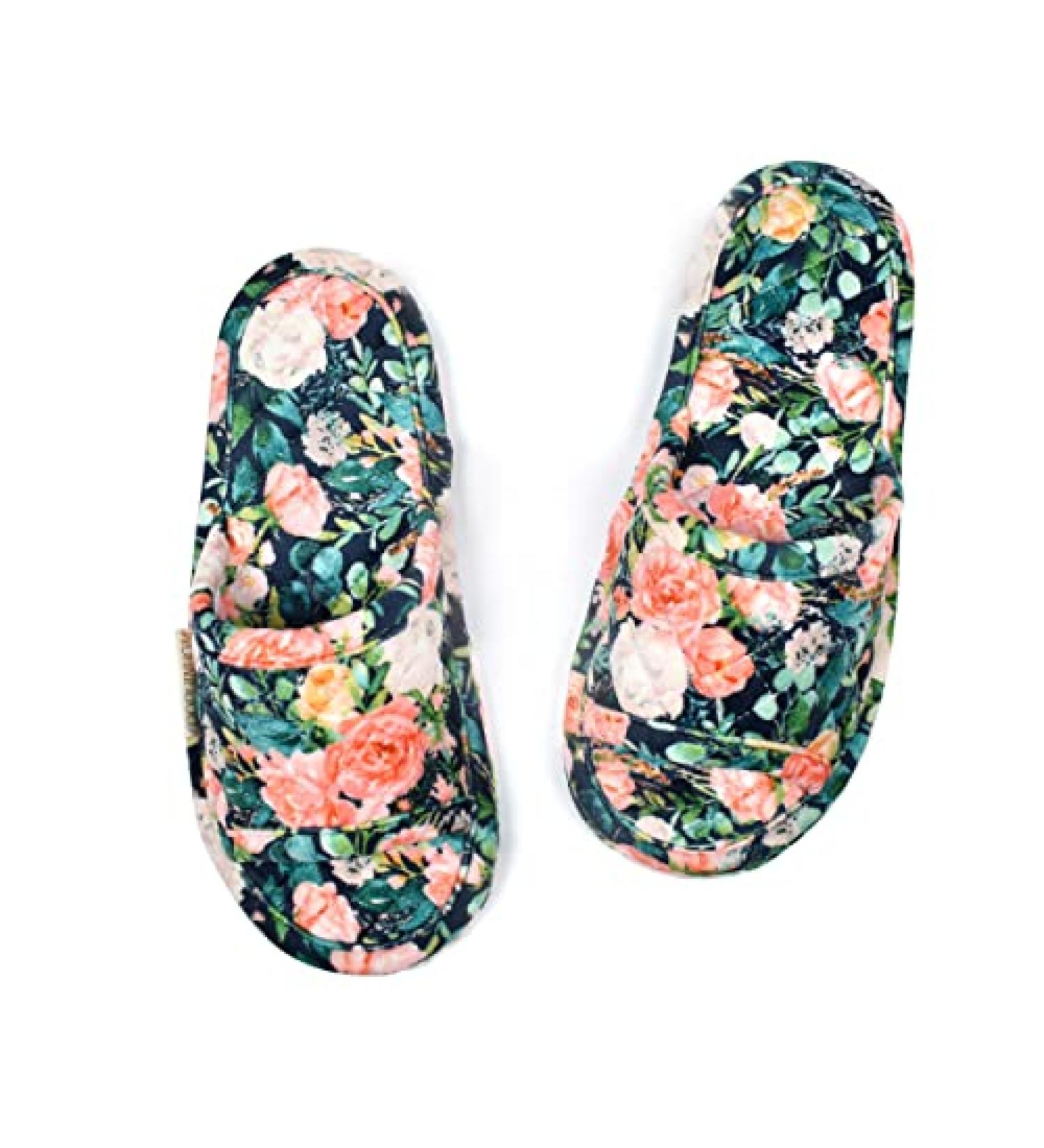 LOOPUINHOM Floral Velvet Women's House Slippers | Lightweight & Comfortable | Washable & Portable | Navy | Size 7-8 - Buy Online on GoSupps.com
