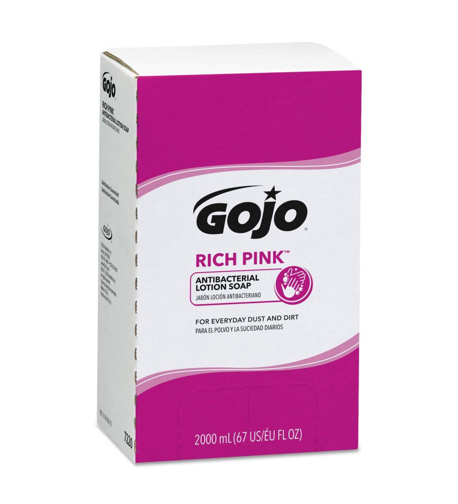 RICH PINK Antibacterial Lotion Soap Refill 2000mL - Buy 4 Carton | International Shipping Available - Buy Online on GoSupps.com