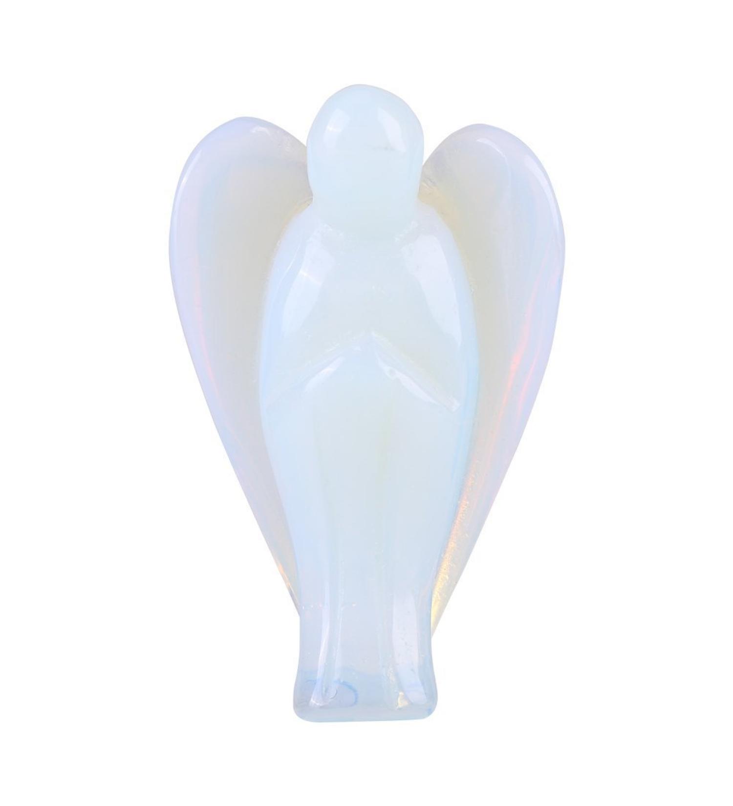 Natural Gemstone Carved Guardian Angel - Healing Opal Crystal Home Decoration Gift - Buy Online on GoSupps.com