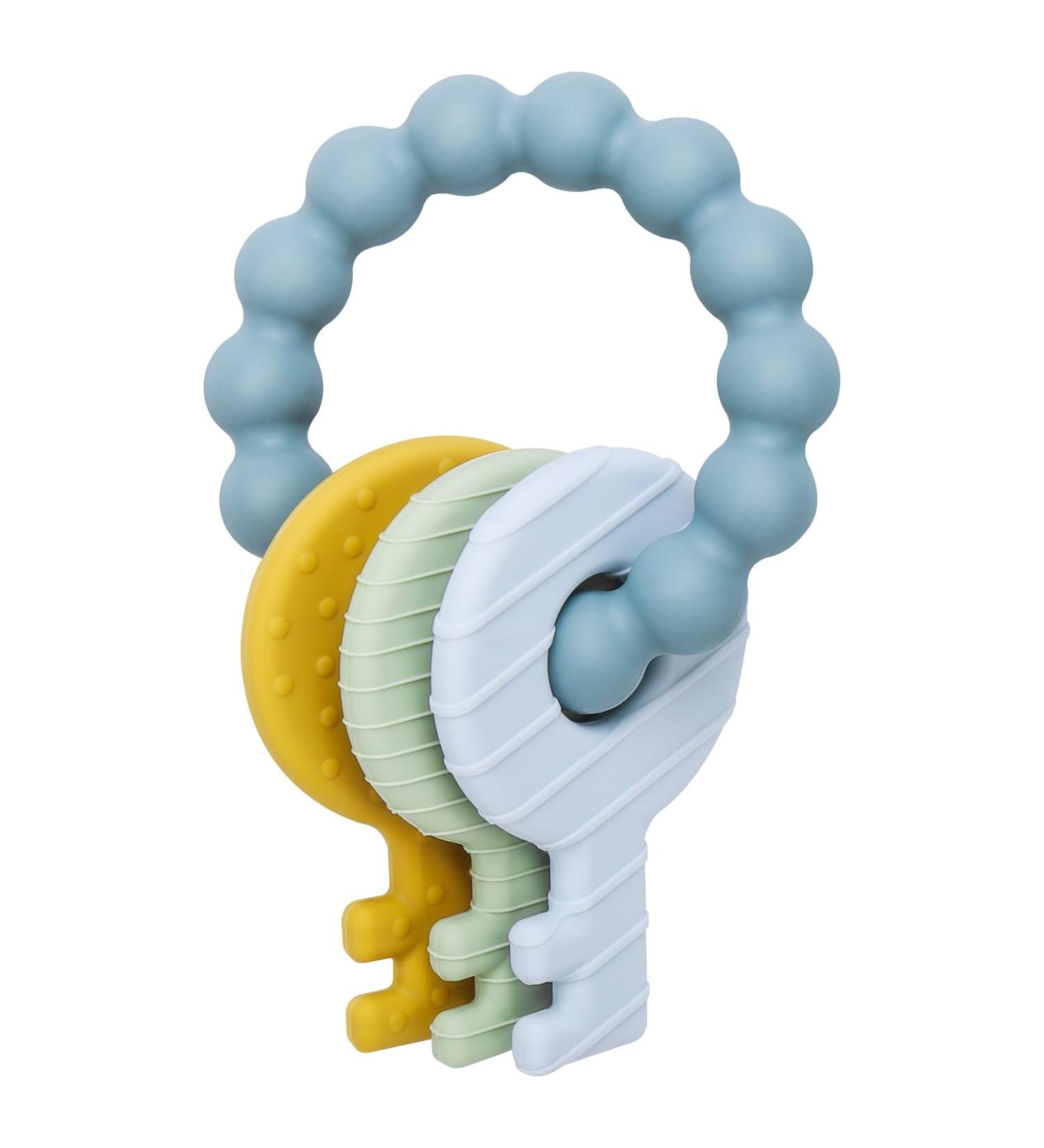 BPA-Free Baby Bite Ring Toy Keys | Teething Aid for Babies 3+ Months | Blue Bite Ring - Buy Online on GoSupps.com