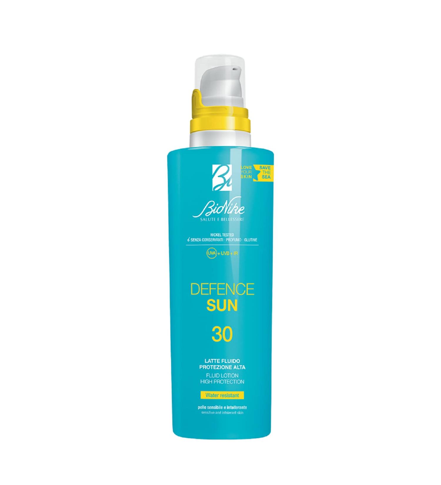Bionike Defense Sun Milk SPF 30 - Eco-Friendly Waterproof Anti-Aging for Sensitive Skin 200ml - Buy Online on GoSupps.com
