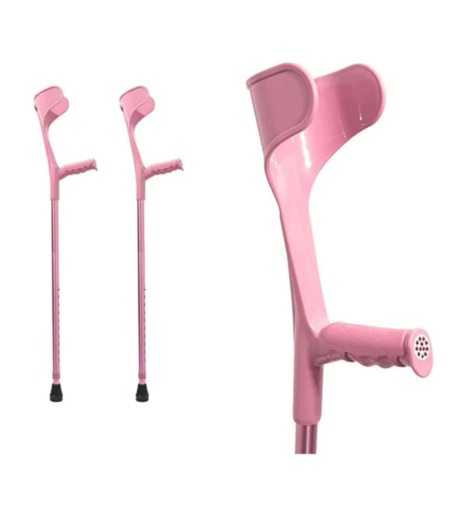 Safety Crutches Forearm Crutches Aluminum Canes Telescoping Folding Half Sleeves Elbows Walking Sticks 10 Height Adjustable Walking Canes Comfortable Independence Pink 2pcs - Buy Online on GoSupps.com