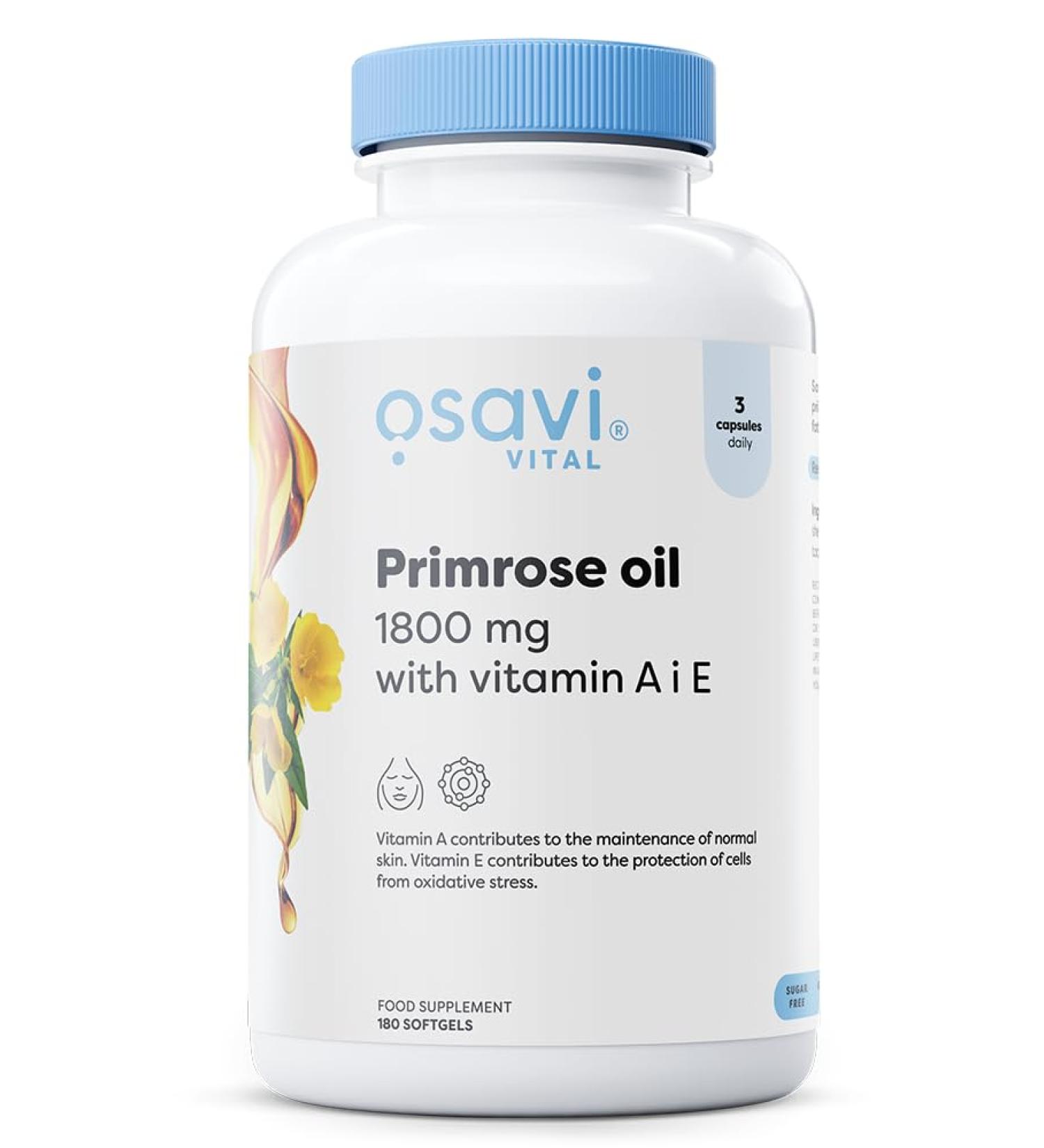 OSAVI Osavi Primrose Oil with Vitamin A & E 1800mg - 180 softgels