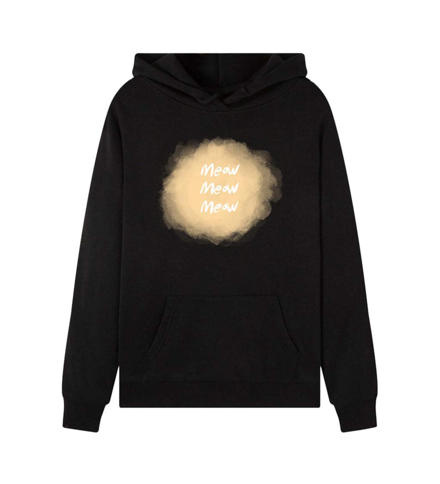 Bigfanshu in Women's Clothing Long Sleeve Print Hooded Sweatshirt Autumn&Winter Blouse Lady Tops Black - Buy Online on GoSupps.com