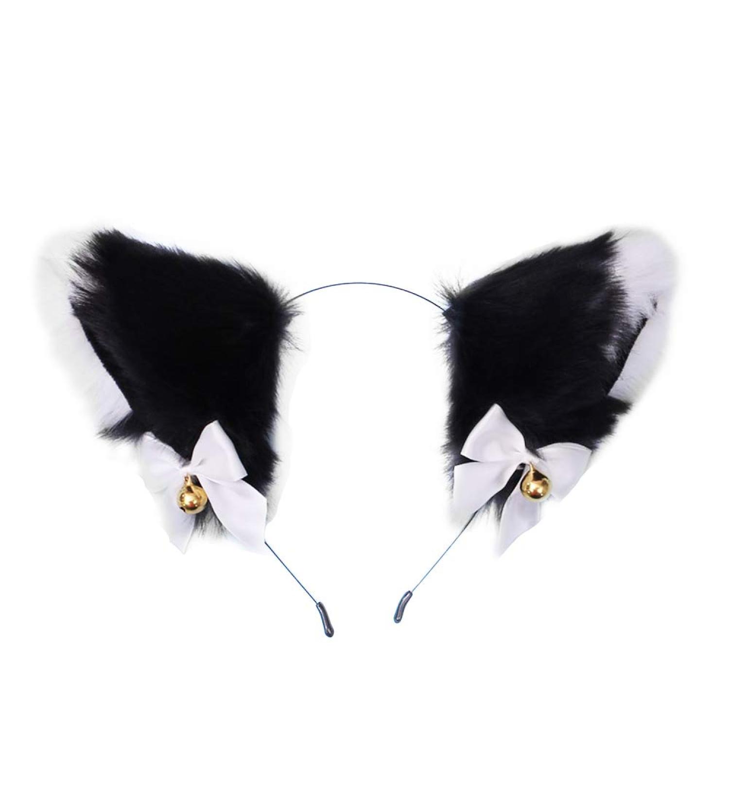 Doheheah Cat Ears Hair Pin - Cute Halloween Anime Cosplay Hair Jewelry for Girls & Children | Black & White - Buy Online on GoSupps.com