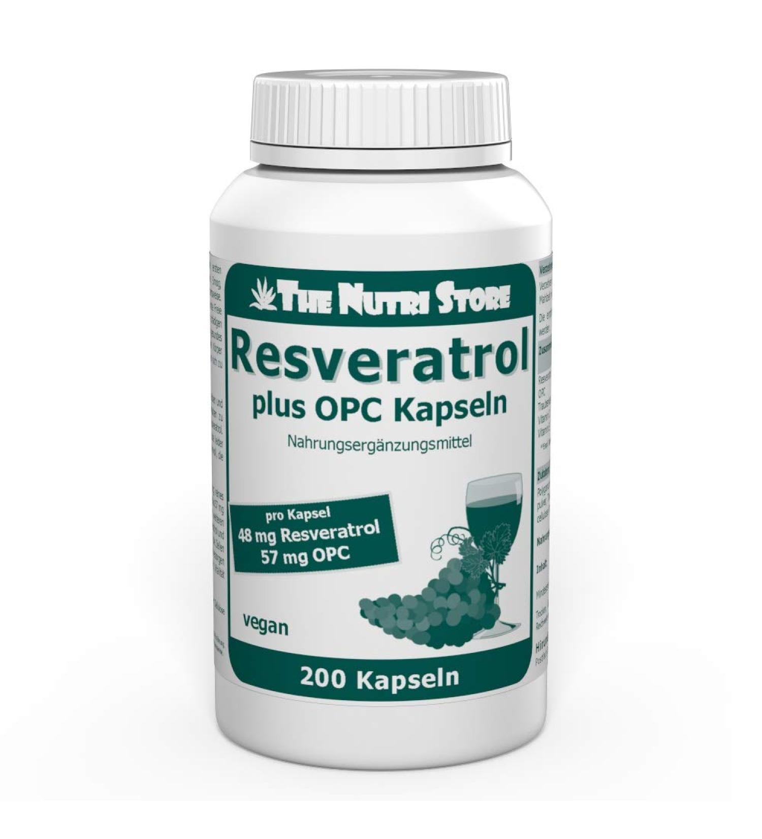Resveratrol Plus OPC Vegan Capsules 200 pcs with Grape Seed Powder & Antioxidant Vitamins C & E | Shop Internationally - Buy Online on GoSupps.com