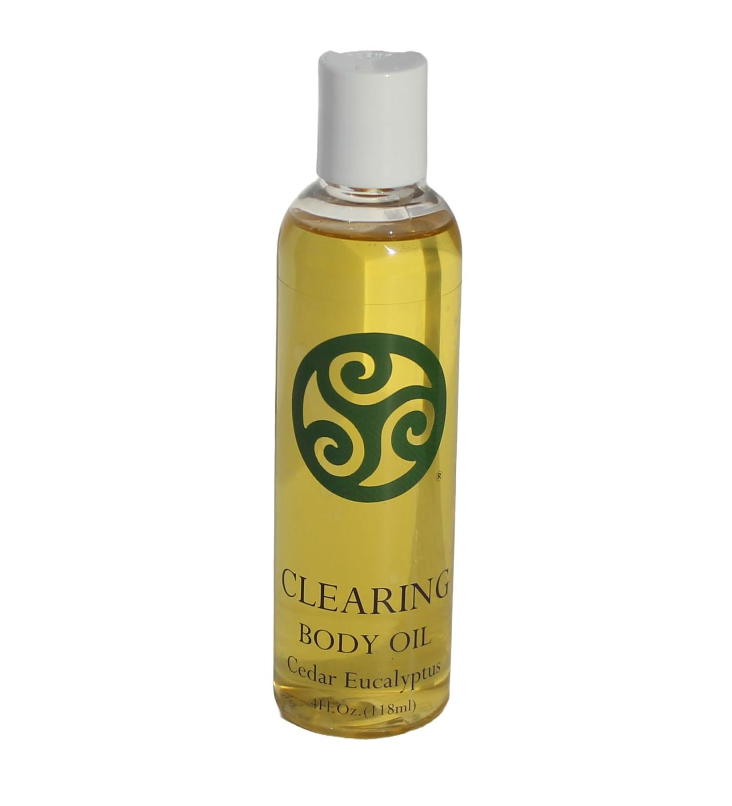 Trillium Organics Natural Body Oil - Cedar Eucalyptus- Sunflower Olive & Jojoba - Clearing - 4 Ounce