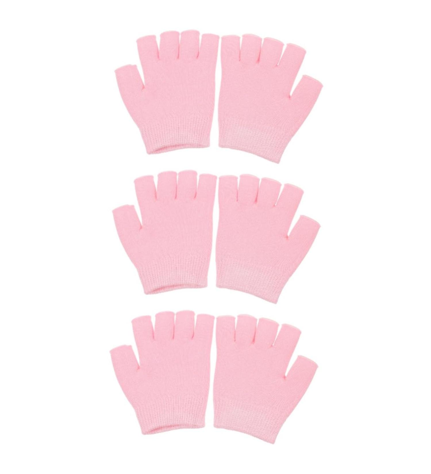 Healeved 3 Pairs Gel Moisturizing Gloves Overnight Moisturizing Gloves Moisturizing Gloves with Lining Mens Fingerless Gloves Mens Mittens with Fingers Hand Pink Care Knitting Miss Skin Gel - Buy Online on GoSupps.com