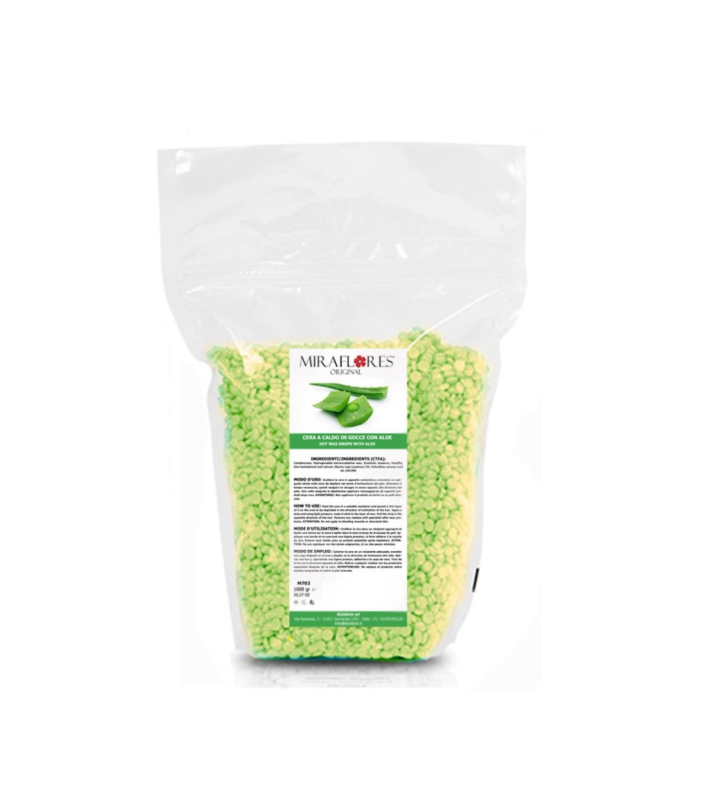 Depildering Wax Hot Drops with Aloe Vera - Painless 1kg Hair Removal Wax No Stripes Needed Gentle Waxing Solution - Buy Online on GoSupps.com