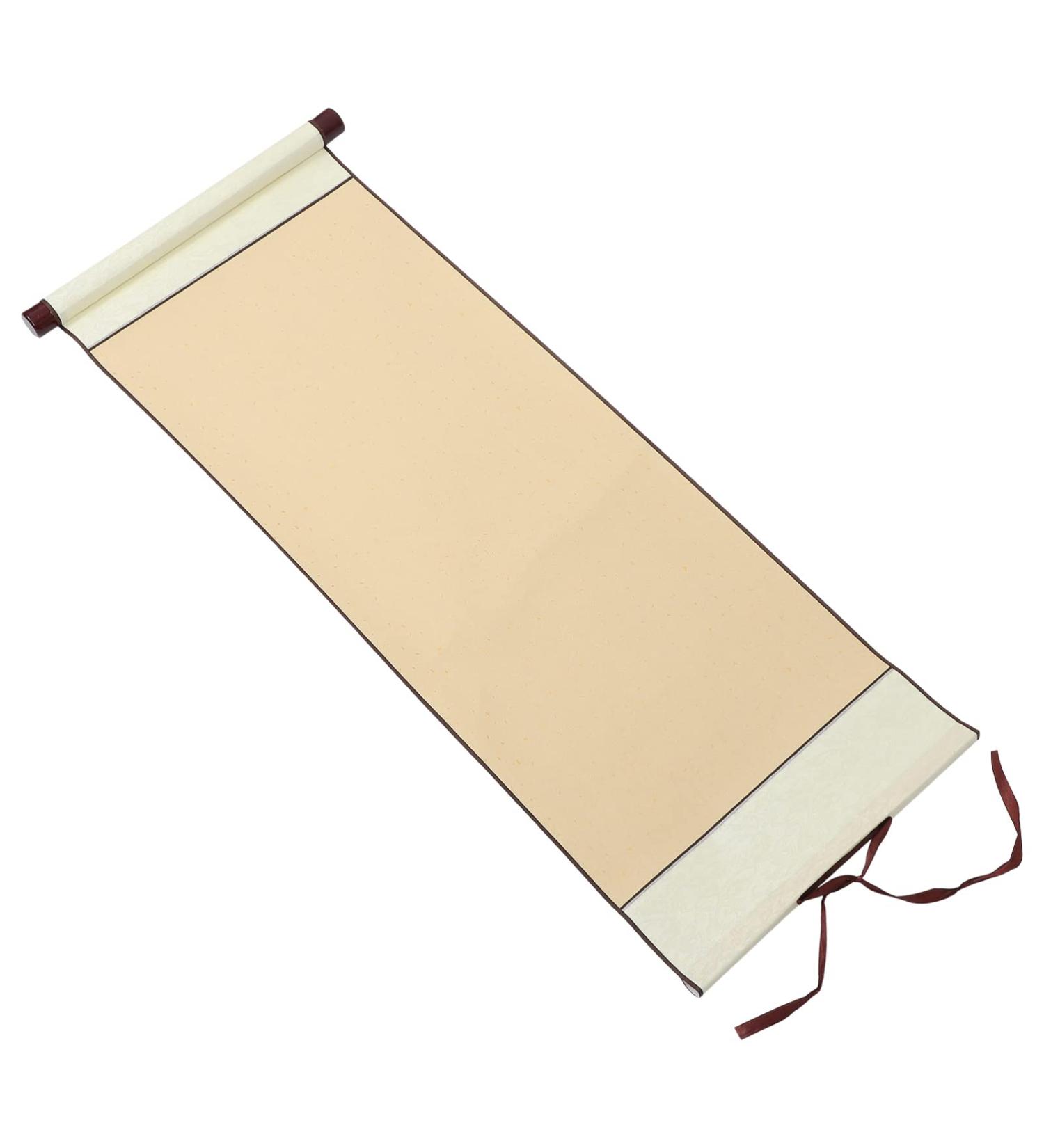 ARTIBETTER Hanging Chinese Xuan Paper Scroll - 31 x 13 Inch Blank Calligraphy Scroll for Home Decor - Golden Chinese Painting Paper - Buy Online on GoSupps.com