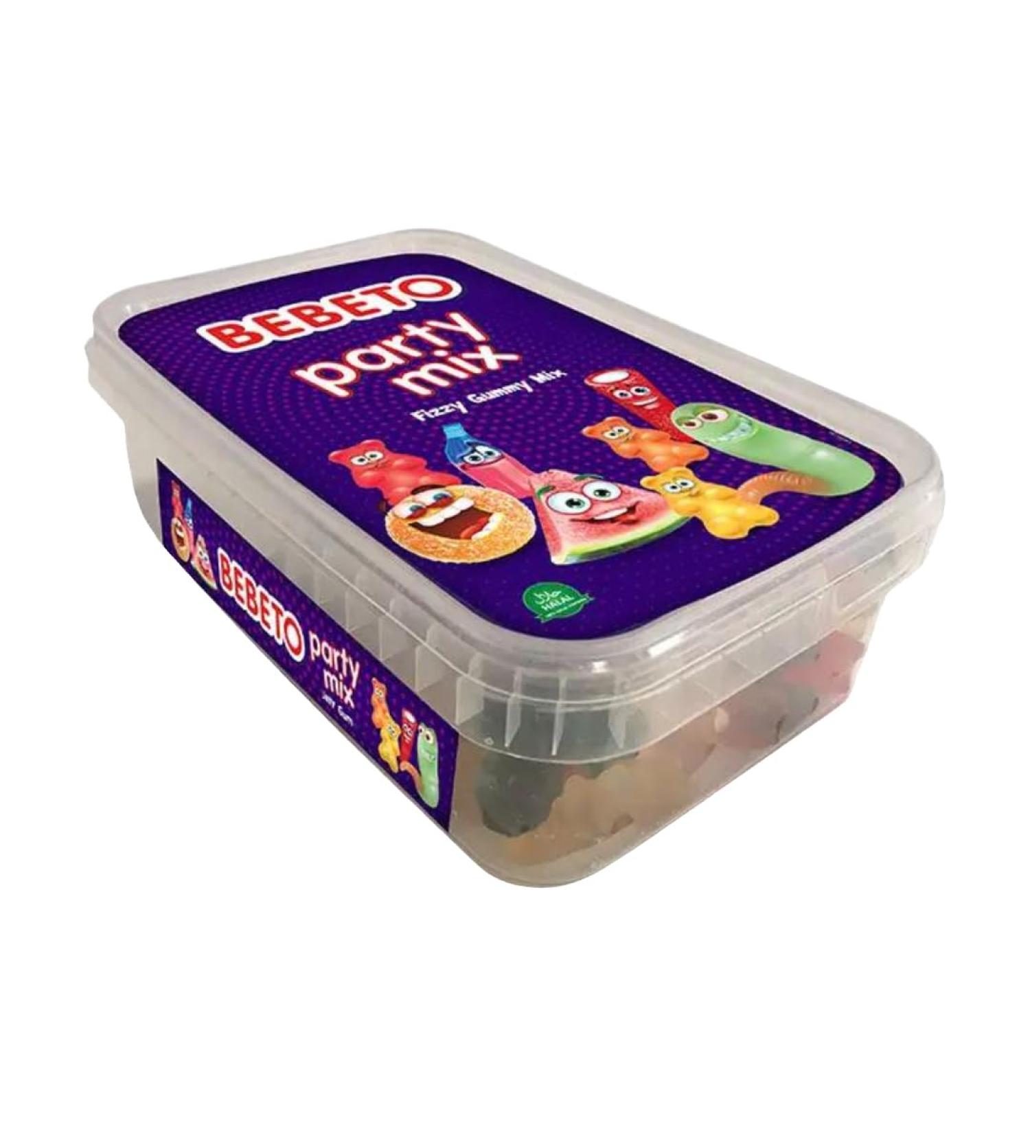 Bebeto Party Mix Candies Assorted Flavours Sweet Tangy & Chewy Treats Tub (4 Fizzy Mix 400g) Fizzy Mix 400g 4