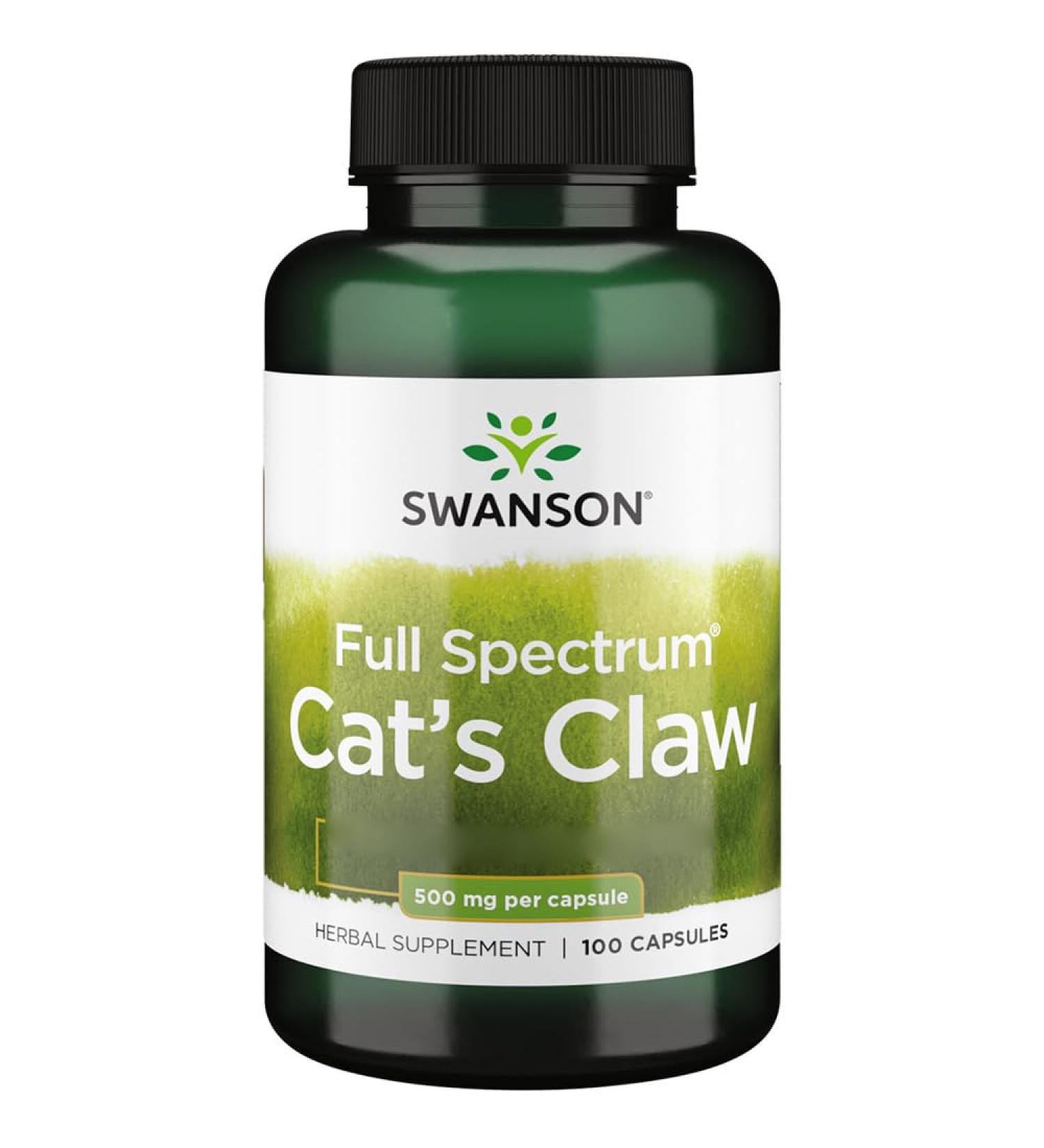 Swanson Cat's Claw 500mg 120 Capsules High Dosed Lab Tested Soy Free Gluten Free Non-GMO - Buy Online on GoSupps.com