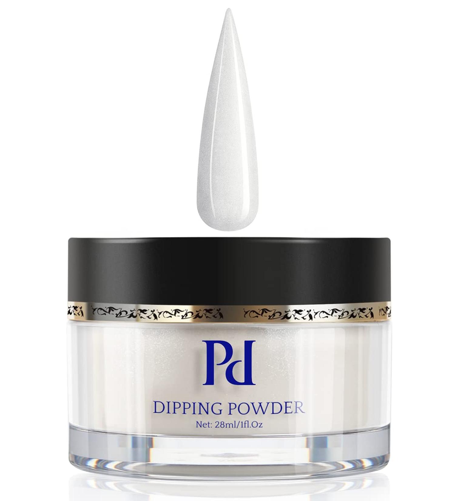 PrettyDiva Shimmer White Dip Powder - French Manicure 1Oz Sparkly Translucent Milky Diamond Glitter Dip Nail Powder - Buy Online on GoSupps.com