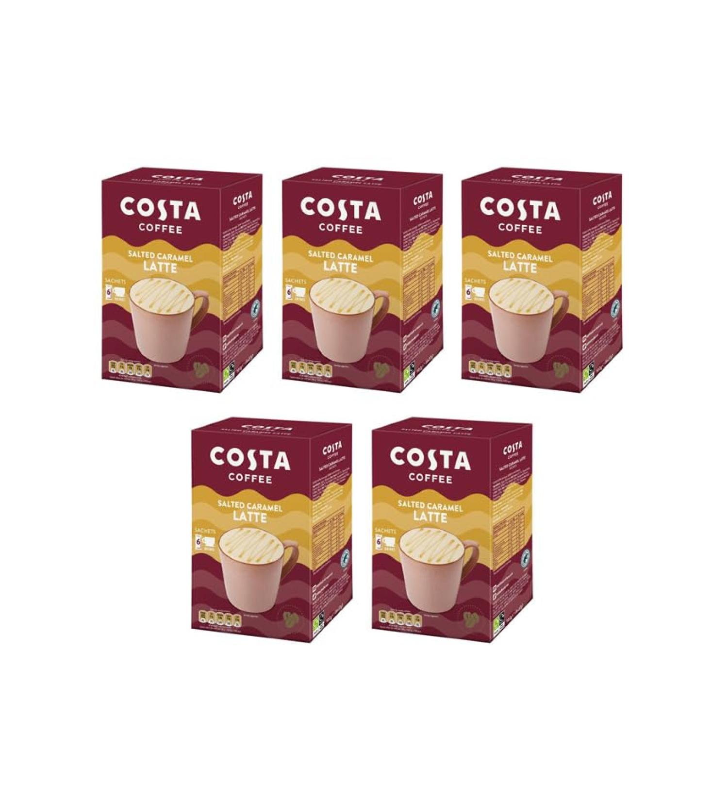 Costa Coffee Salted Caramel Latte 6 satchets X 17g (5 Pack) - Buy Online on GoSupps.com