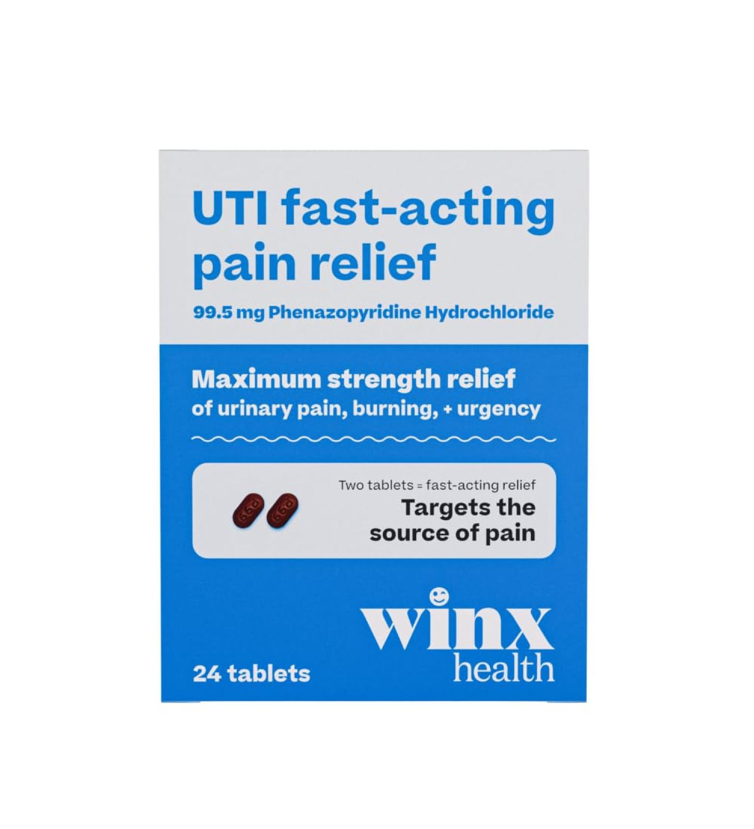 Winx Health UTI Pain Relief Tablets - Fast & Maximum Strength Urinary Tract Infection Treatment for Women - 24 Tablets - Buy Online on GoSupps.com