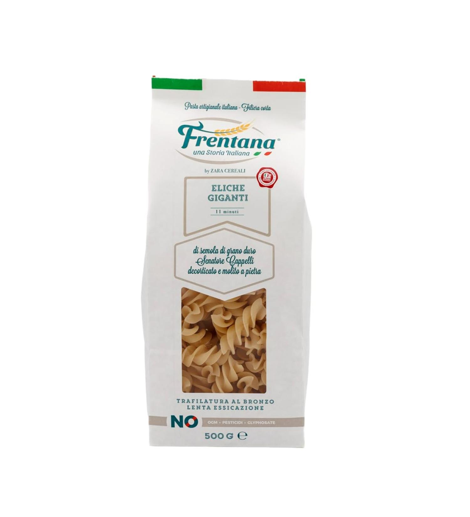 FRENTANA SRL FRENTANA Large screwshaped pasta from Cappelli durum wheat semolina bronze drawn and slowly dried Italian pasta artisanal production pack of 12 x 500gr - Buy Online on GoSupps.com