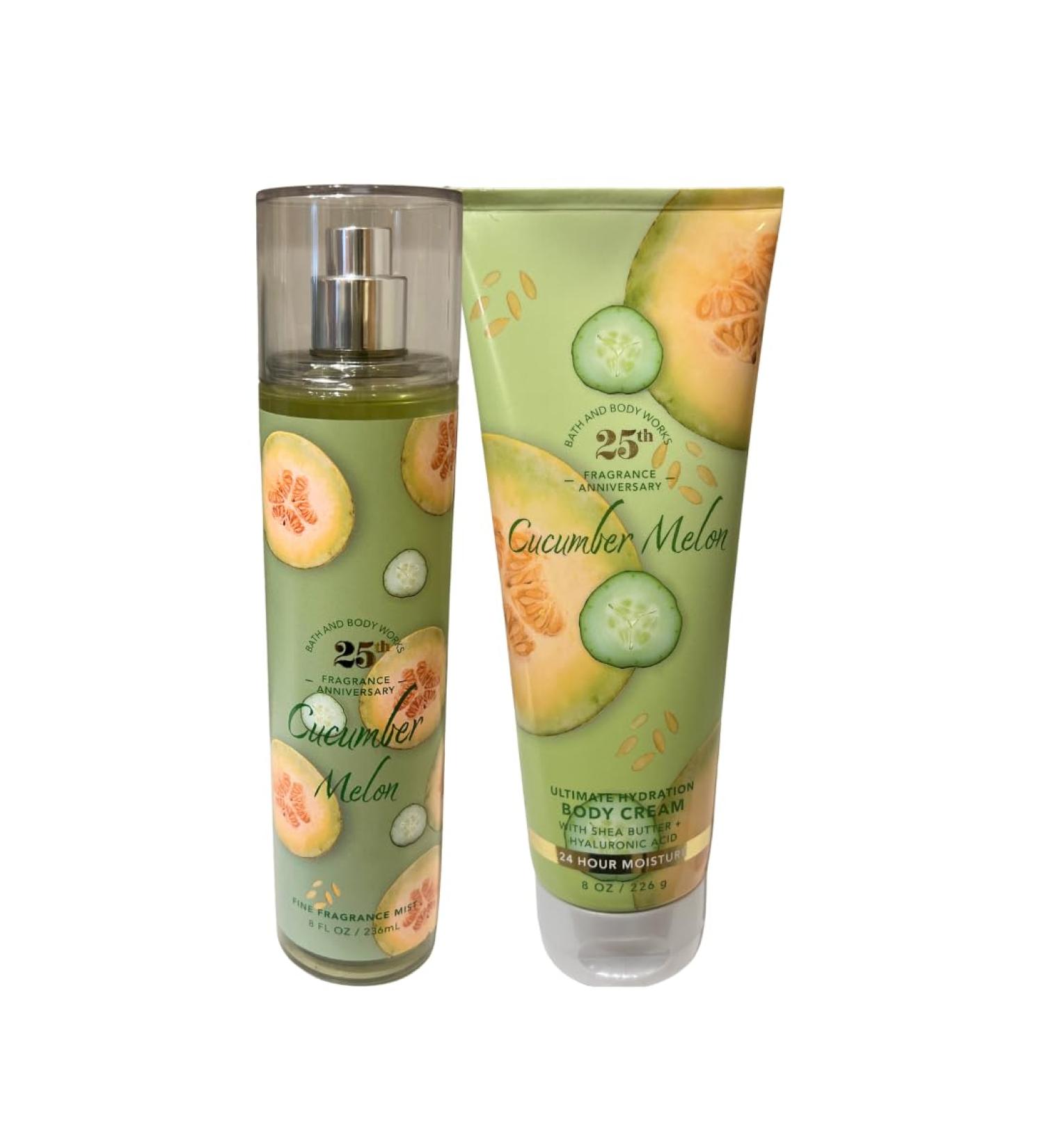 Bath & Body Works Cucumber Melon Fine Fragrance Mist 8oz and Body Cream 8oz - Buy Online on GoSupps.com