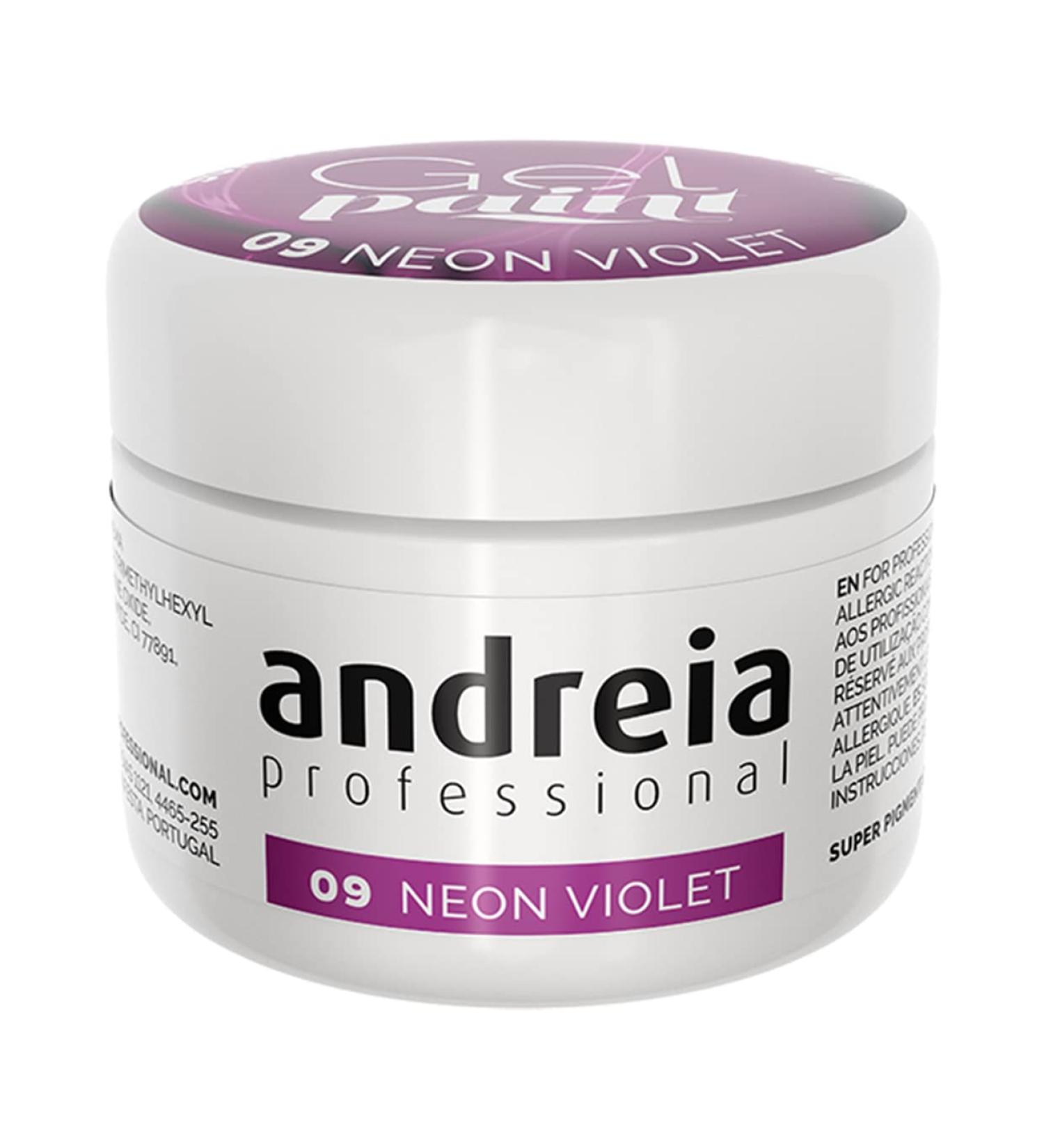  Andreia Andreia Professional Gel Nail Art Paint Pots - Highly pigmented intense color - No drips high viscosity - Vegan - 4g - 09 Fluorescent Purple - Buy Online on GoSupps.com