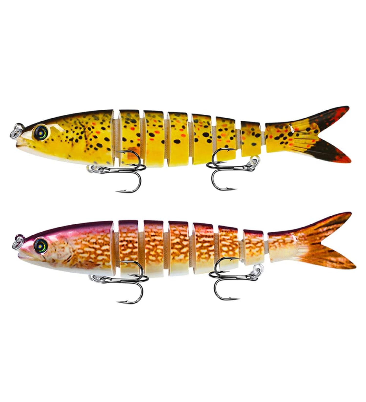 CAM2 Kaumer Kader Multi-Articulated Wobbler - Premium Pike & Bass Fishing Swimbait Red Yellow Rubber with Double Hooks for Predatory Fish - Buy Online on GoSupps.com