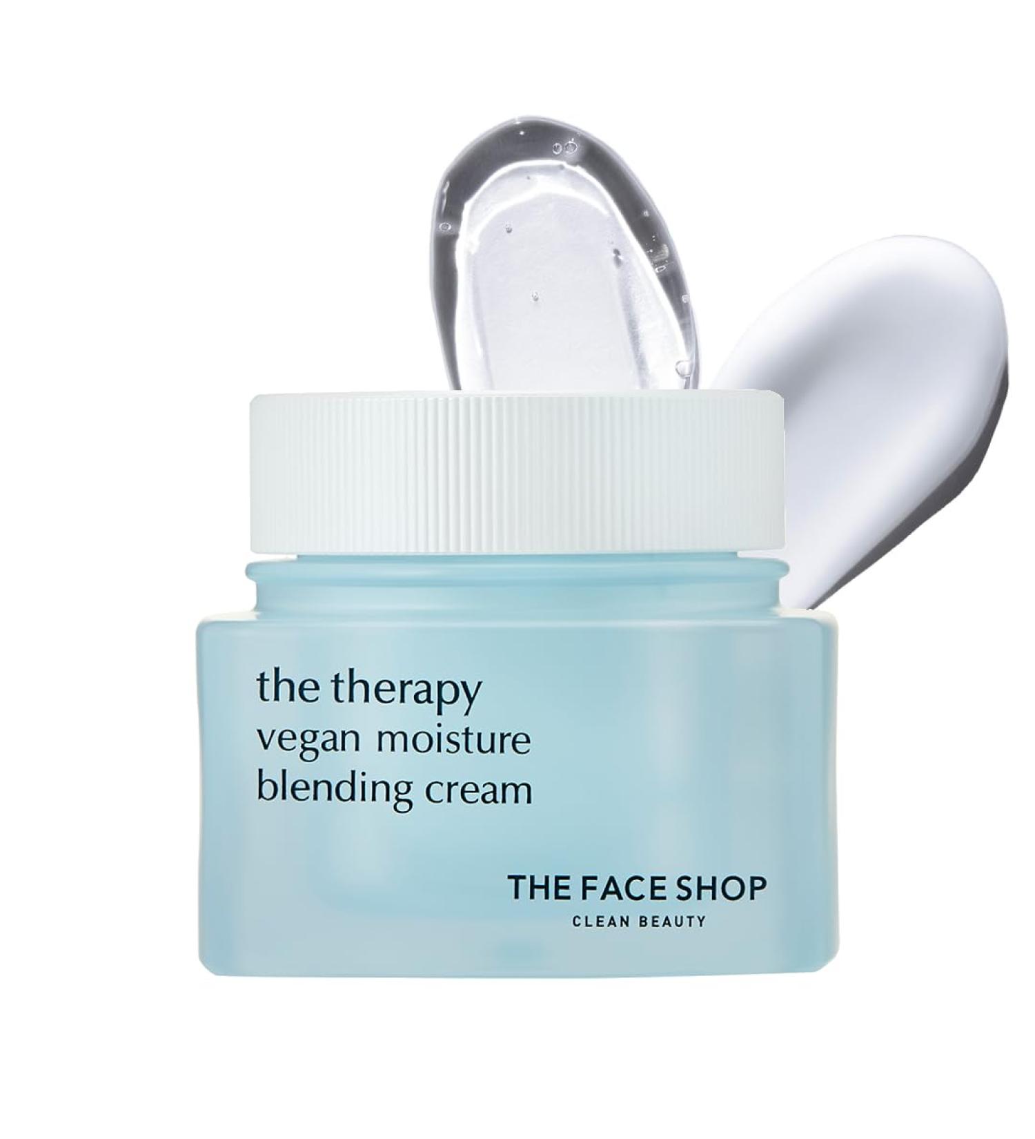 THE FACE SHOP The Therapy Vegan Moisture Blending Cream - Hydrating 2-in-1 Gel & Cream | Cooling Vegan Moisturizer | Skin-Friendly K-Beauty - Buy Online on GoSupps.com
