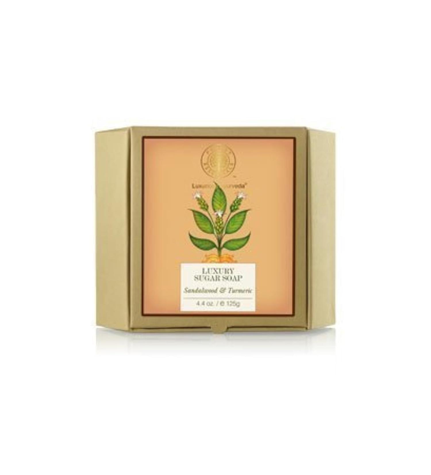 Buy Forest Essentials Luxury Sugar Soap Sandalwood & Turmeric - 125g | Best Natural Skincare for Glowing Skin - International Shipping Available - Buy Online on GoSupps.com