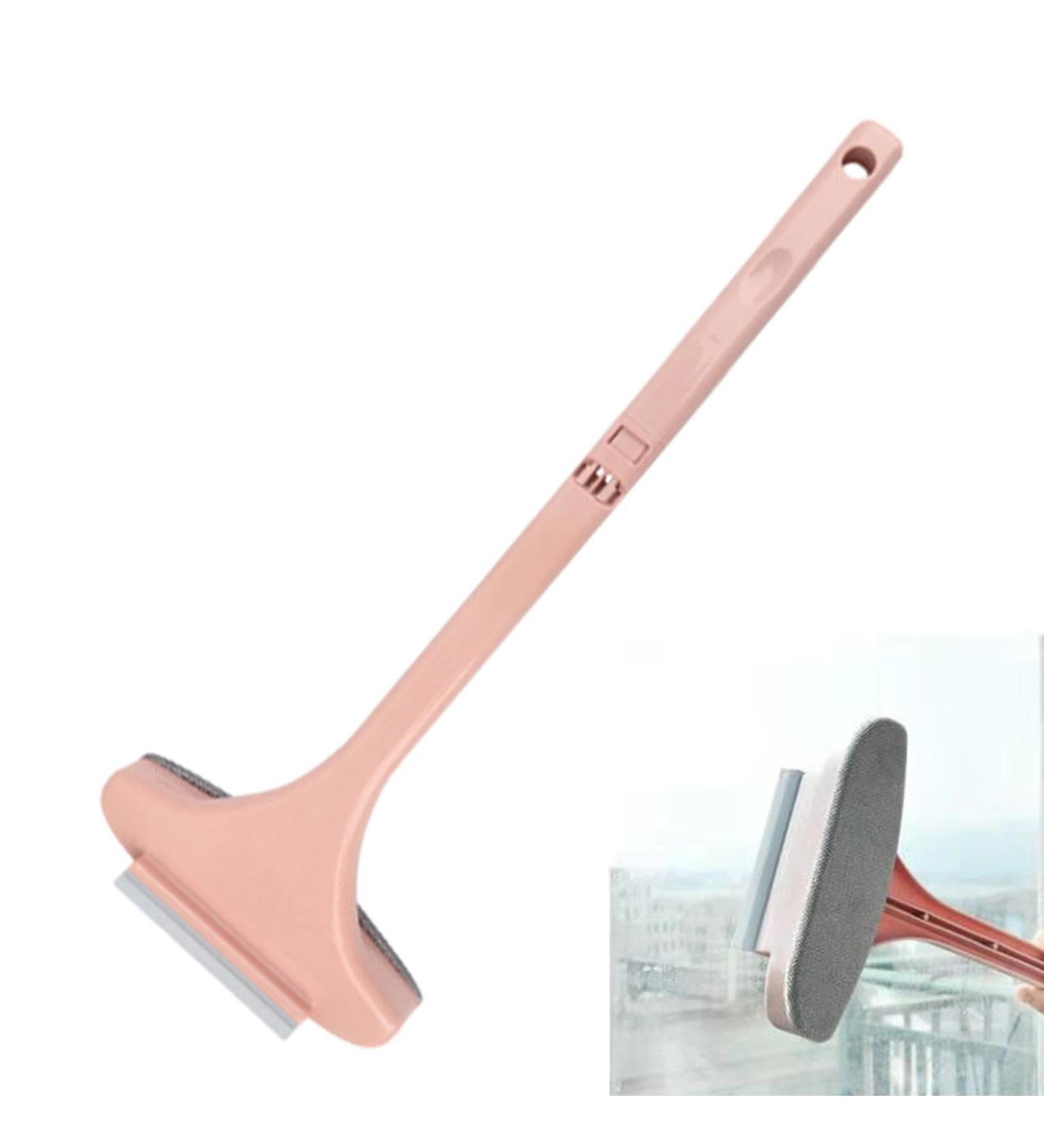 Generic Window Cleaner Brush - Glass Scraper Brush Reusable Glass Cleaner Tool Mesh Screen Cleaner Washing Equipment For Wardrobes Sofa Countertops Cabinets Screen Pink - Buy Online on GoSupps.com