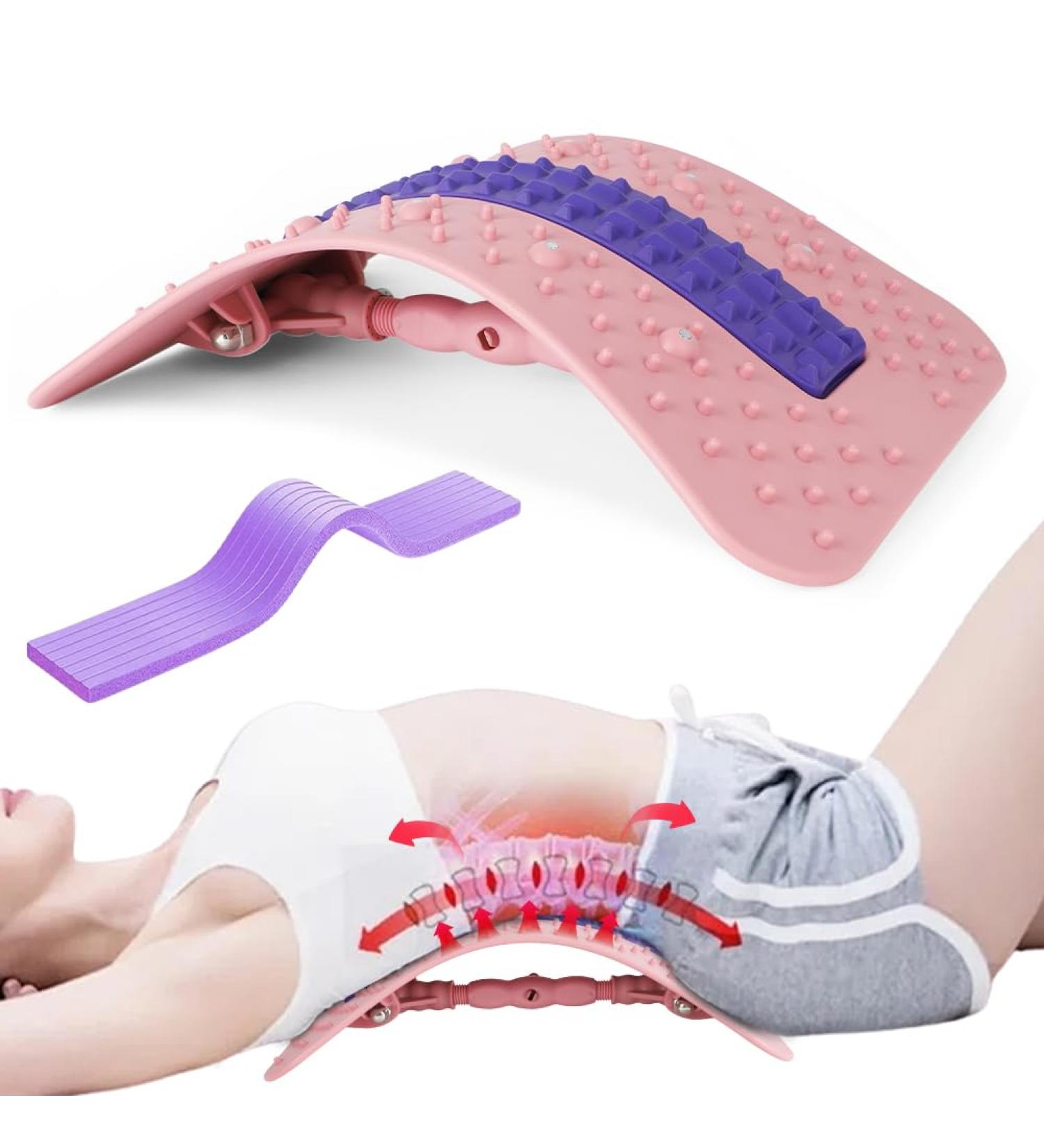 Buy Back Extensor & Massage Device - Multi-Stage Lumbar Support for Office Chairs - Alleviate Muscle Tension | Pink - Buy Online on GoSupps.com