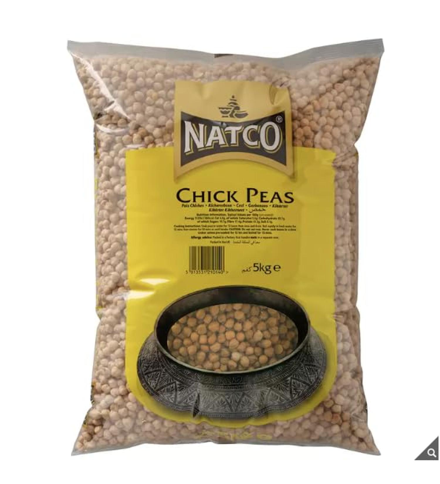 Natco Dried Chick Peas | A Good Source of Protein | A Good Source of Fibre | Packed in the UK | 5kg - Buy Online on GoSupps.com