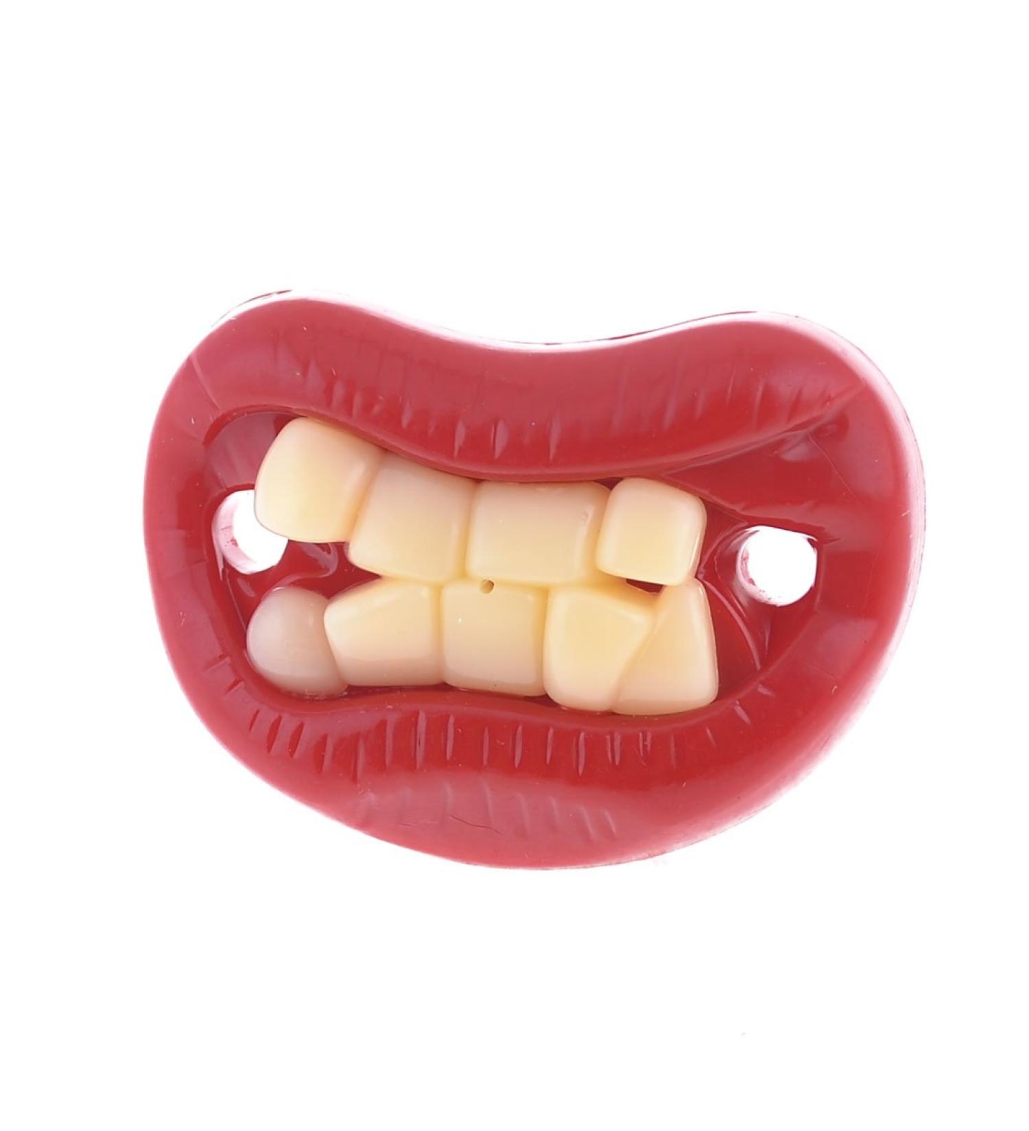 Ruilogod Silicone Teeth Pacifier Funny Toy For Baby Infant Red Lip Novelty Gift
