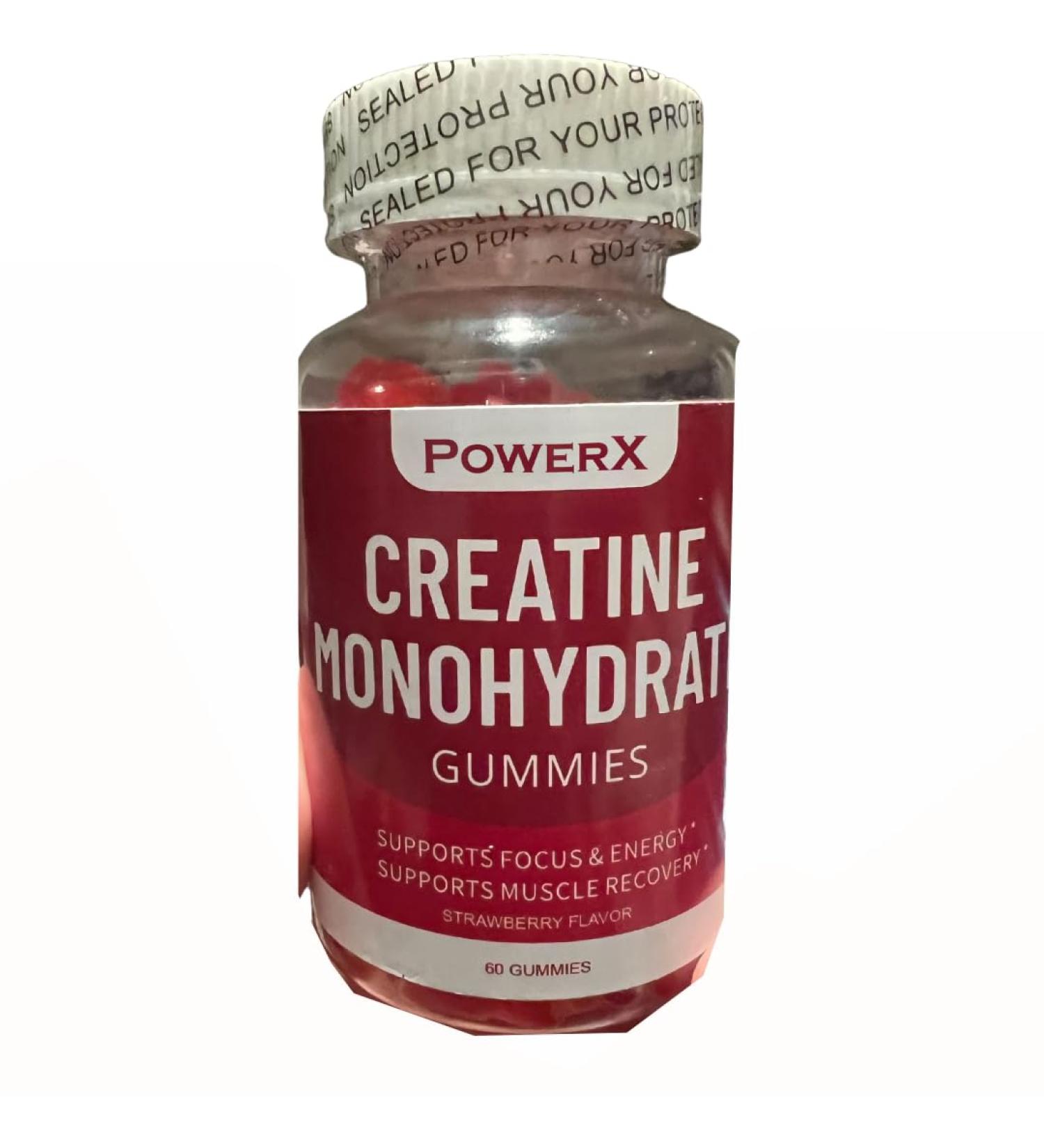 Creatine Muscle Gummies - 5g Creatine Per 2 Gummies - Made in The USA - Blue Raspberry Flavor - 1 Count (Pack of 1)