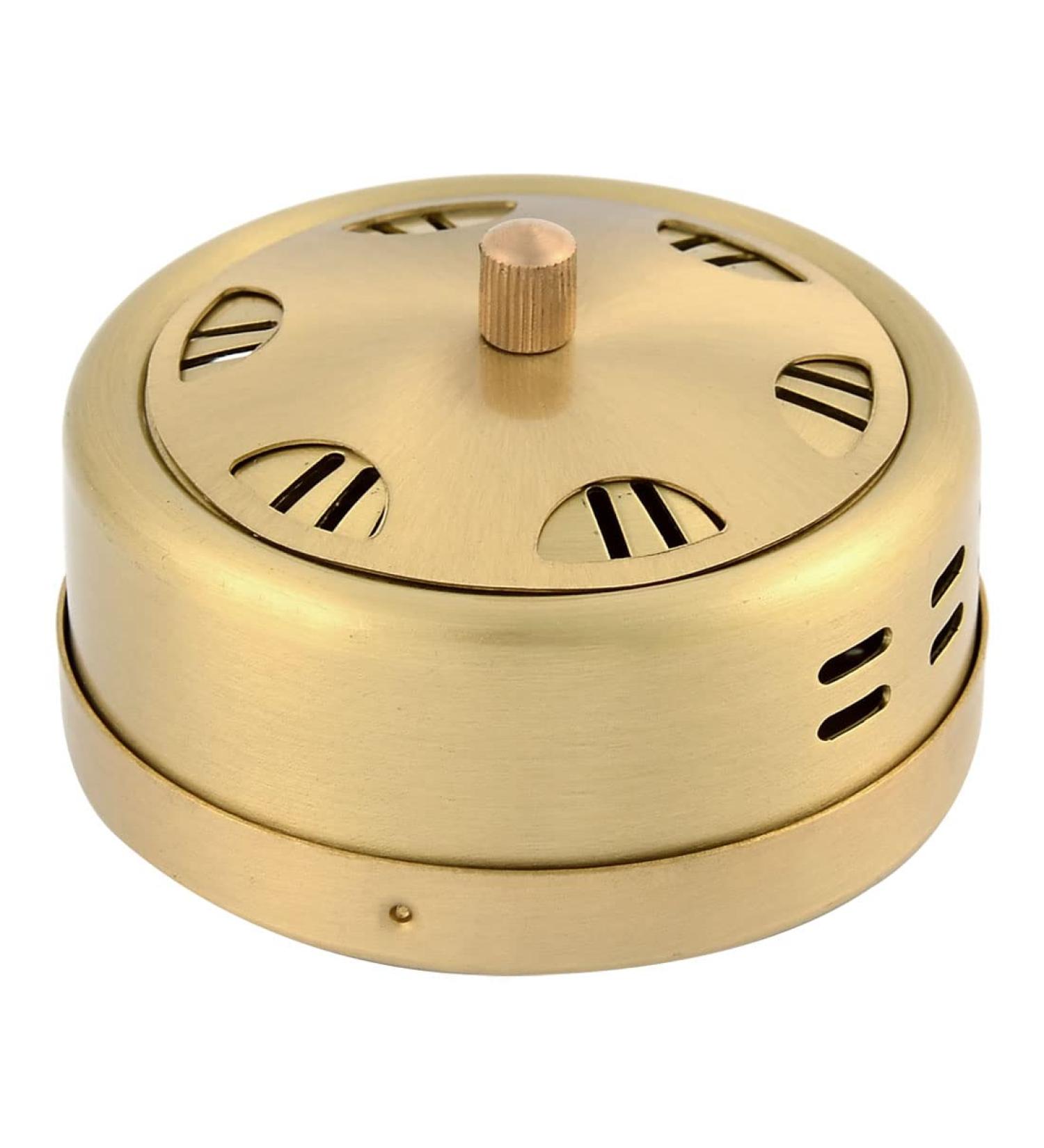 Ruilogod Portable Moxa Stick Case - Moxibustion Tank Box in Gold Tone | International Shipping Available - Buy Online on GoSupps.com