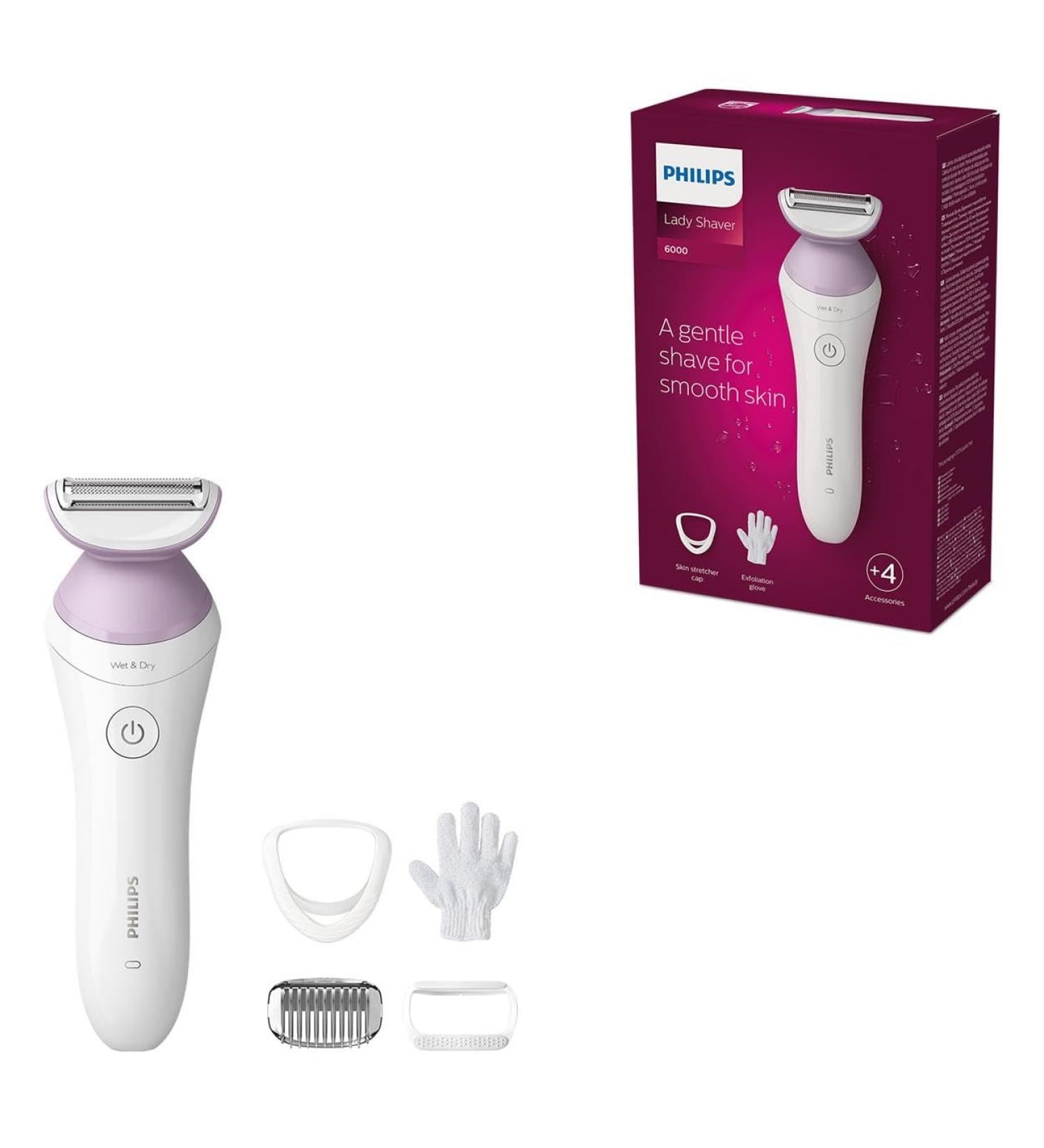 Philips Lady Shaver Series 6000 - Wireless Wet & Dry Razor with 4 Accessories | BRL136/00 - Buy Online on GoSupps.com
