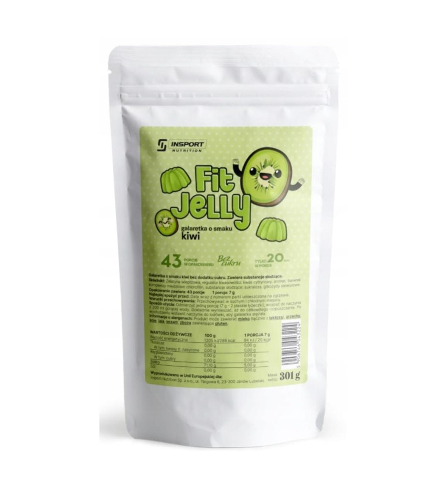 Insport Nutrition Fit Jelly - Sugar-Free Kiwi Dessert | Low-Calorie High Protein No Fat No Carbs - 1 Pack - Buy Online on GoSupps.com