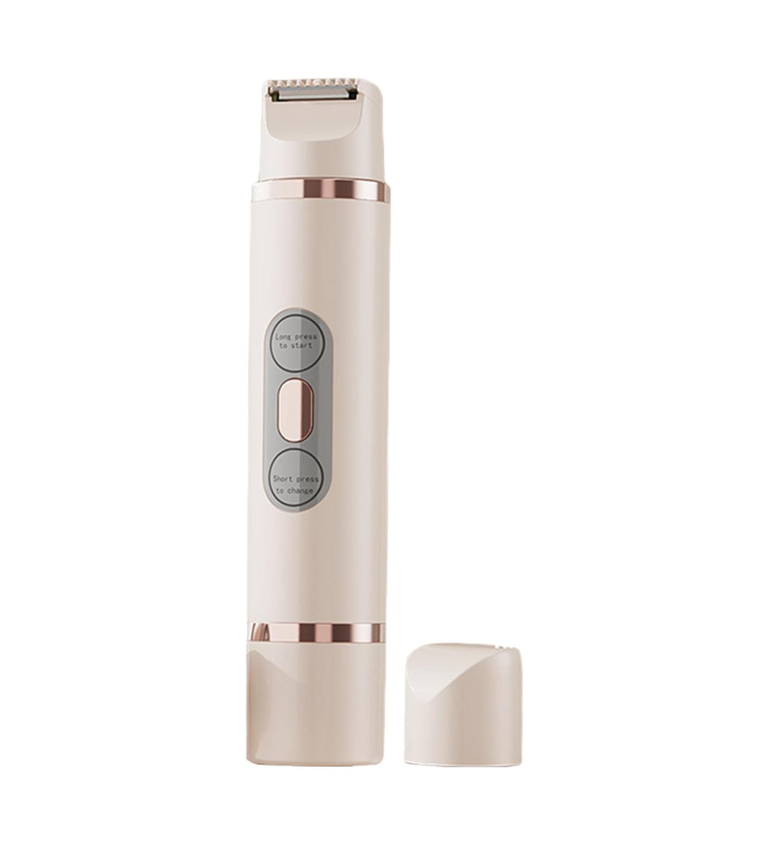 Facial hair remover for bikini zone electric epilator for women bikini shaver double head for legs face armpits and compact pubic hair trimmer Beige - Buy Online on GoSupps.com