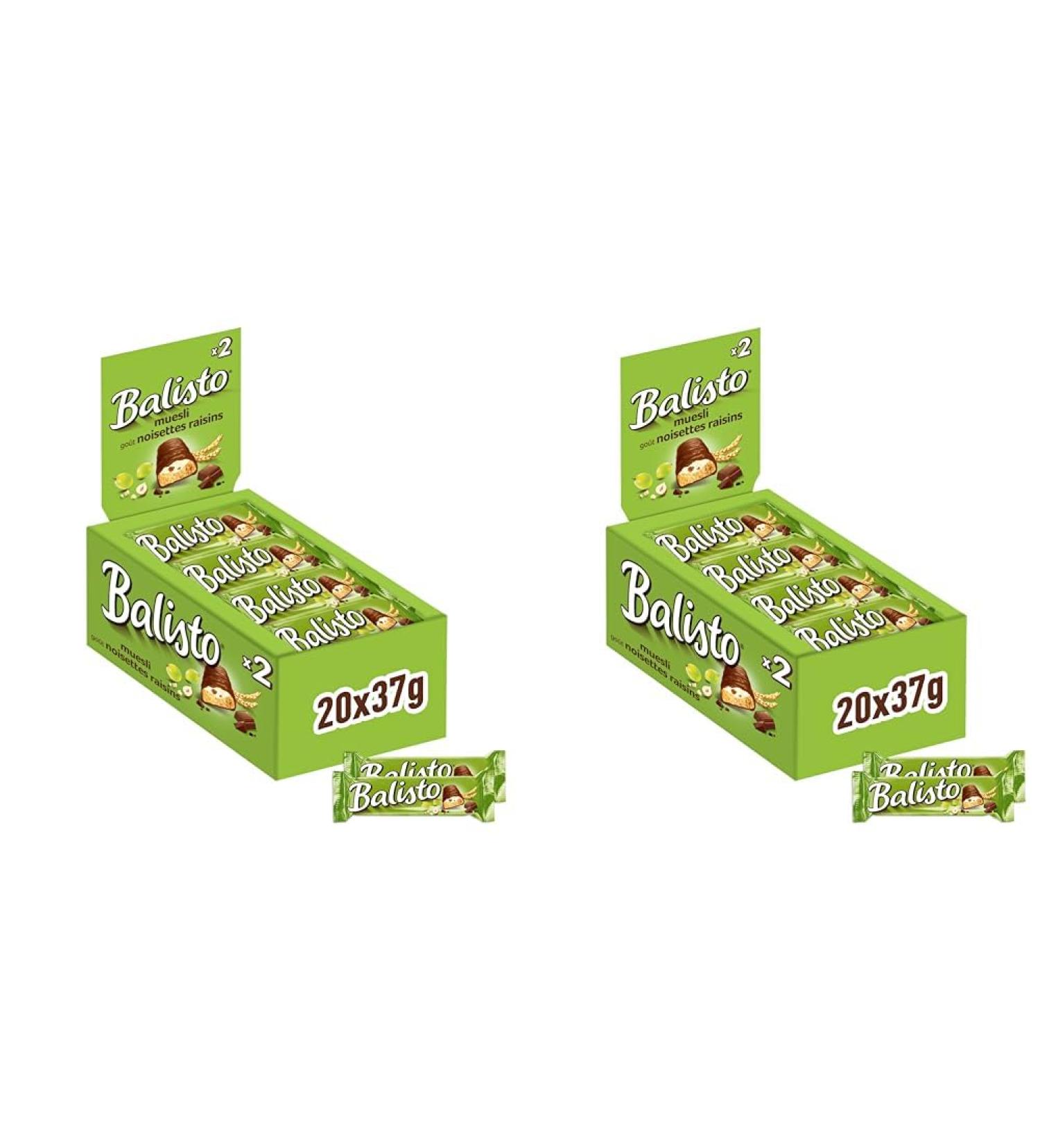 Balisto Chocolate Bars - Muesli Mix 20 Bars (2 Packs of 10) | International Shipping Available - Buy Online on GoSupps.com