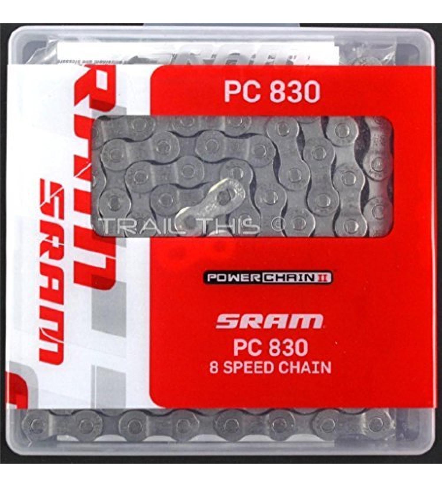 SRAM PC-830 6/7/8-Speed Road/MTB Bike Chain 1/2" x 3/32" 114L fits Shimano Campy