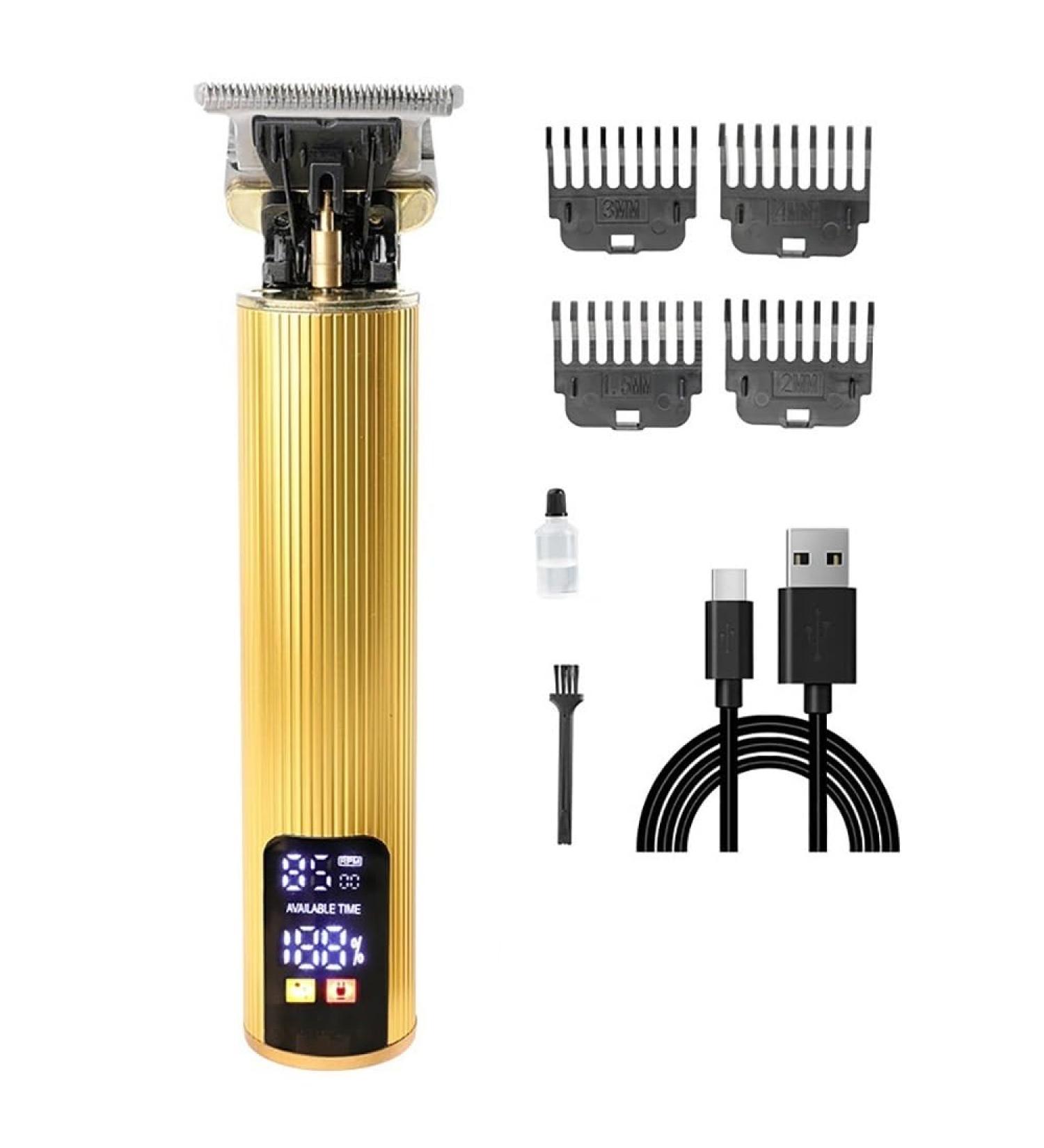 Pro Hair Clipper Electric Hair Clipper Bald Hair Clipper Electric Clipper Male Oil Hair Clipper Carving Razor Rechargeable Tool for Men(Color:LCD Gold) - Buy Online on GoSupps.com